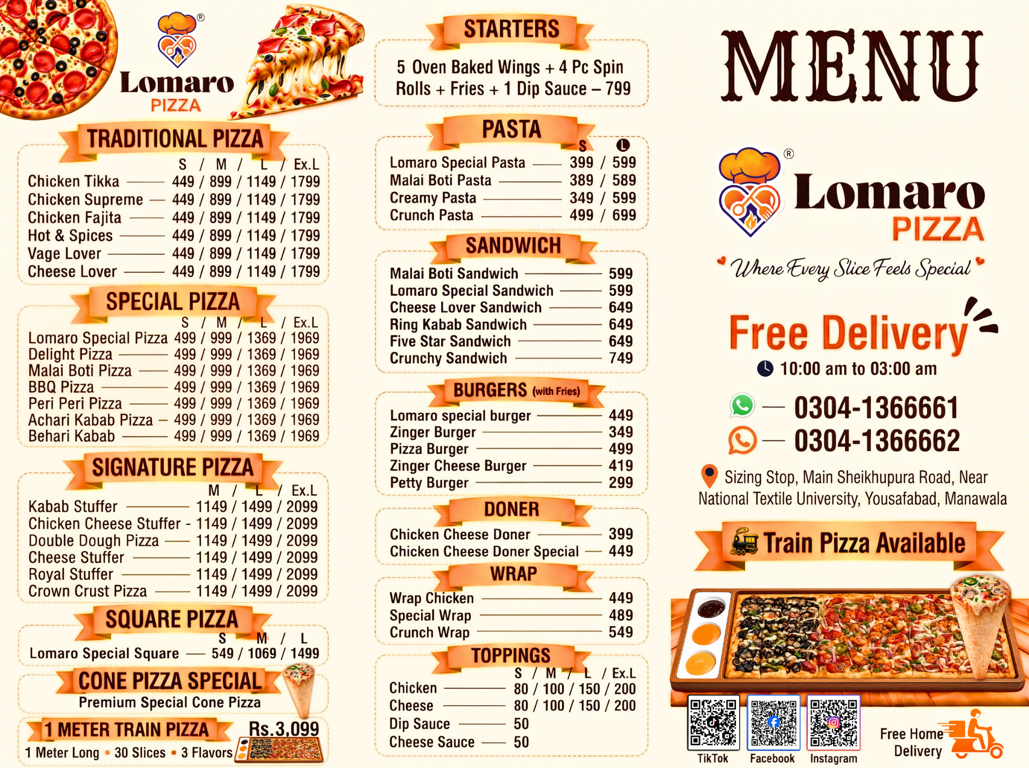Restaurant menu front design