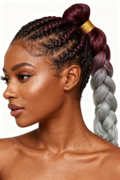 Royal Braids Maroon and Grey