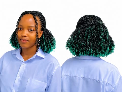 ROYAL CURLS (Black & Green )
