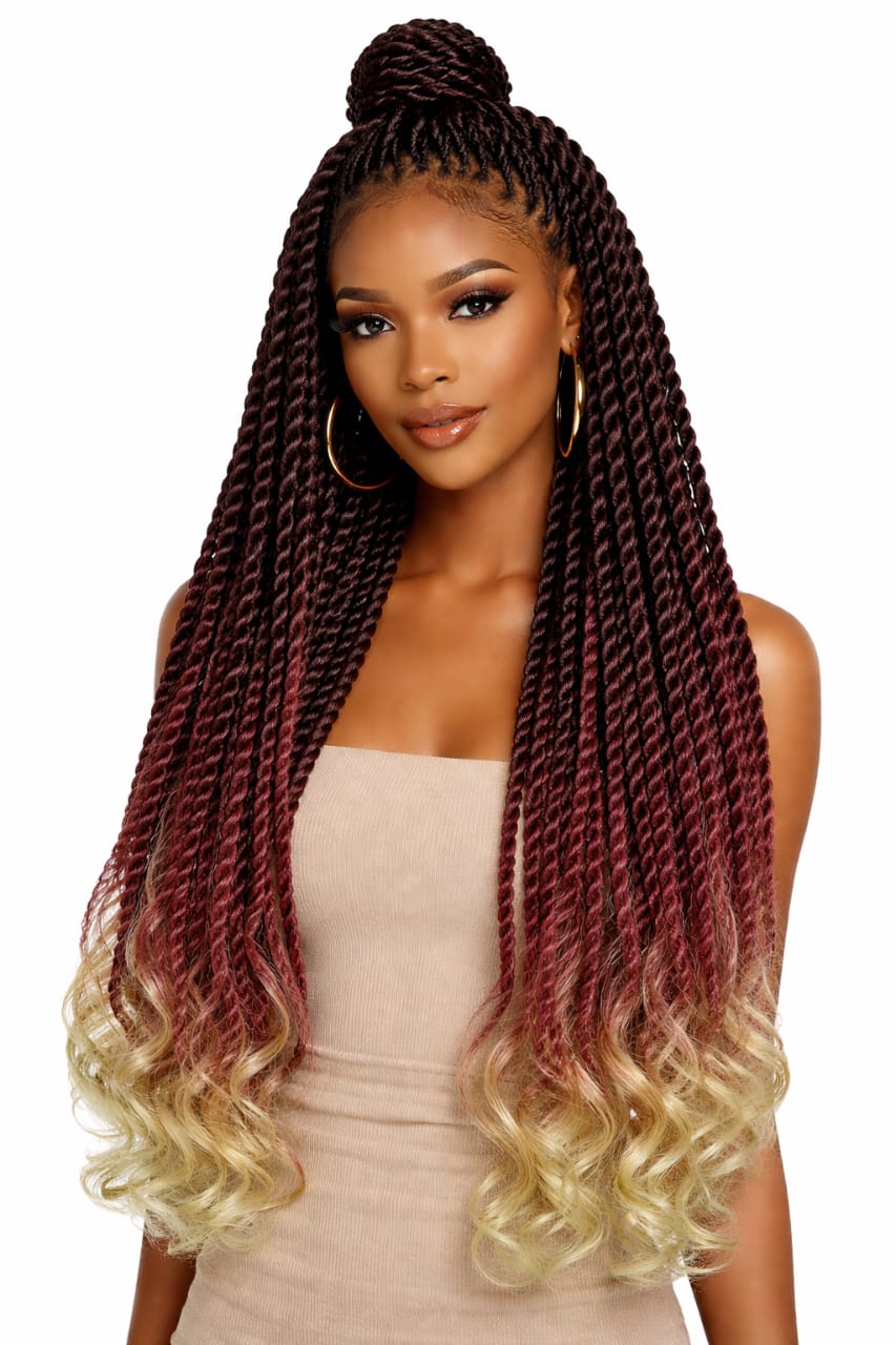 RoYAL Braids Long (black/maroon/yellowish)