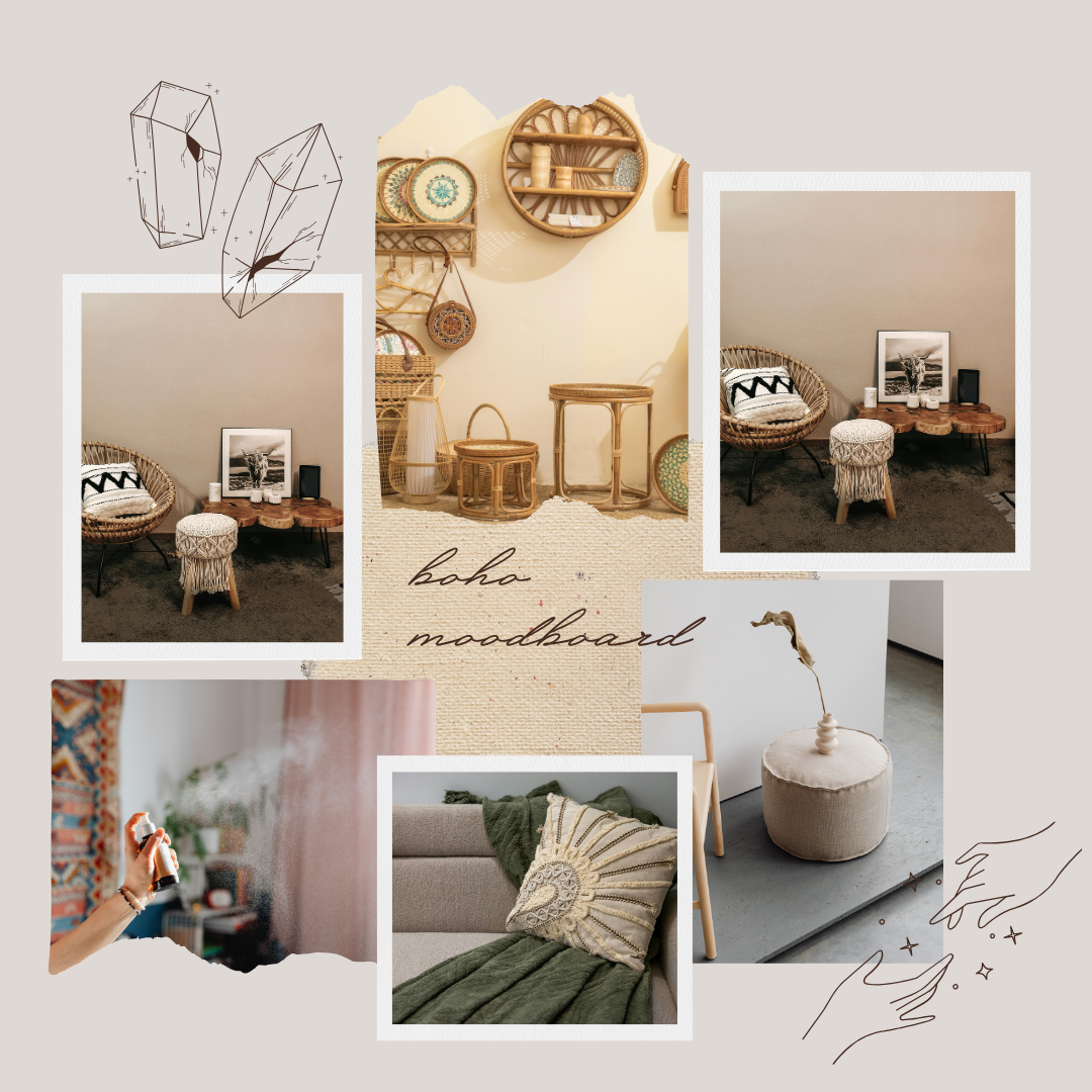 Bohemian Aesthetic Lifestyle Home-Decor - curated moodboard inspiration