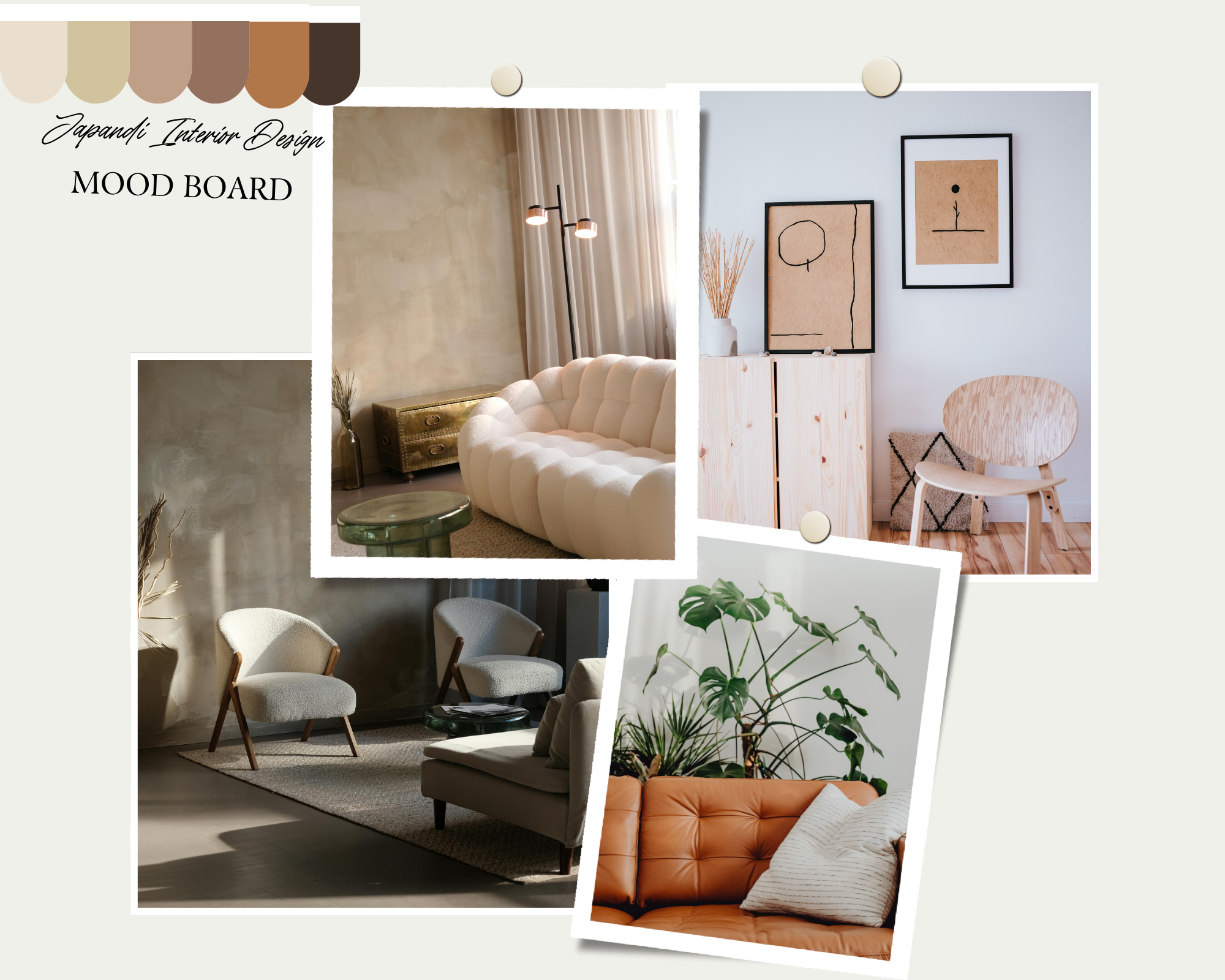 Japandi Interior Design Living Room - curated moodboard inspiration