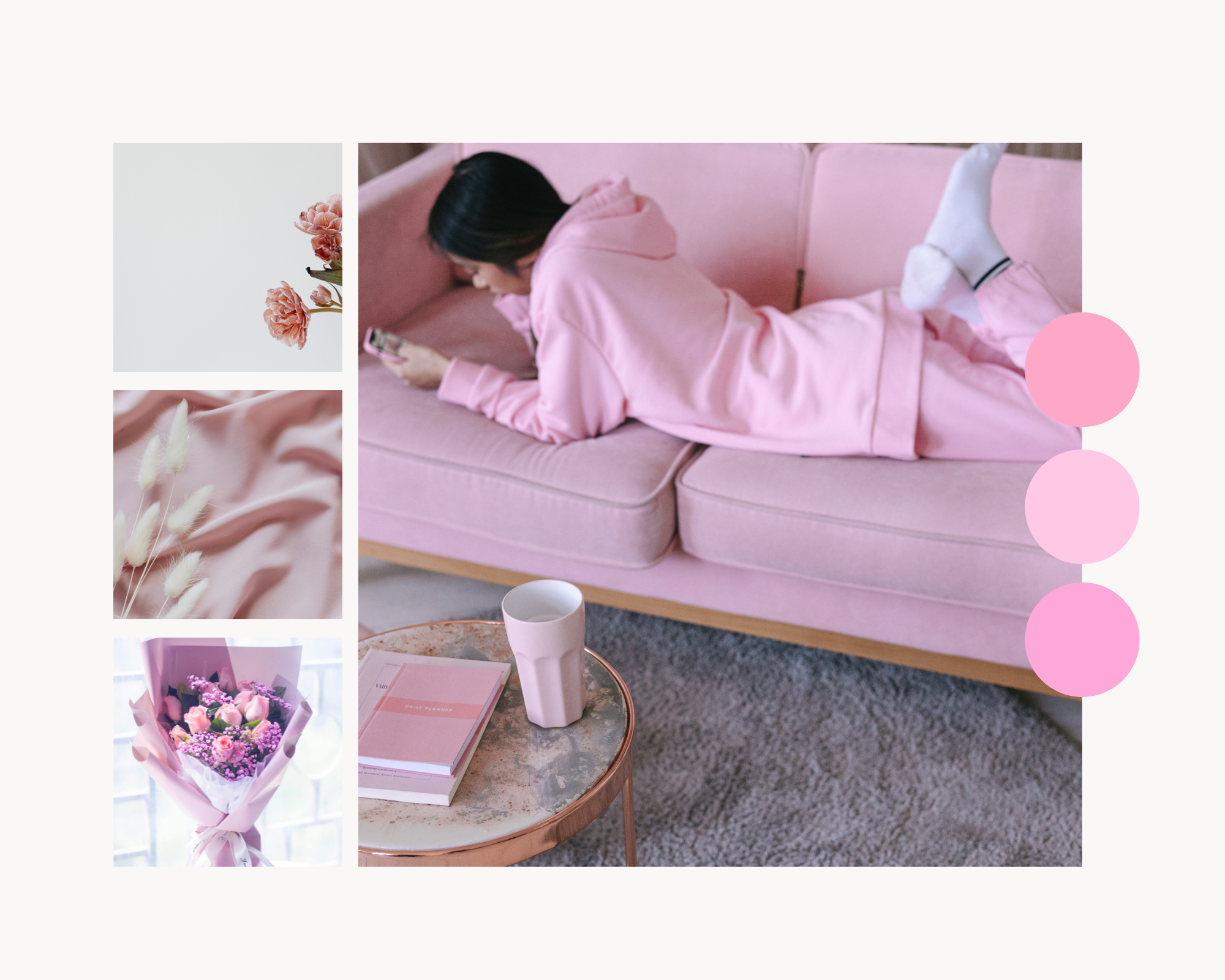 Soft Pastel Blush Pink Color Palette - curated moodboard inspiration