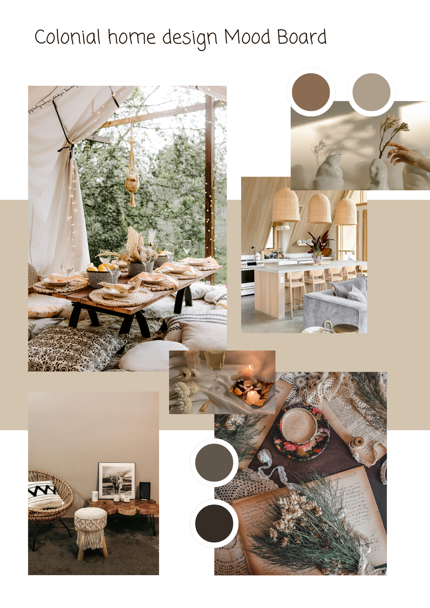Colonial Home Aesthetic Design - curated moodboard inspiration