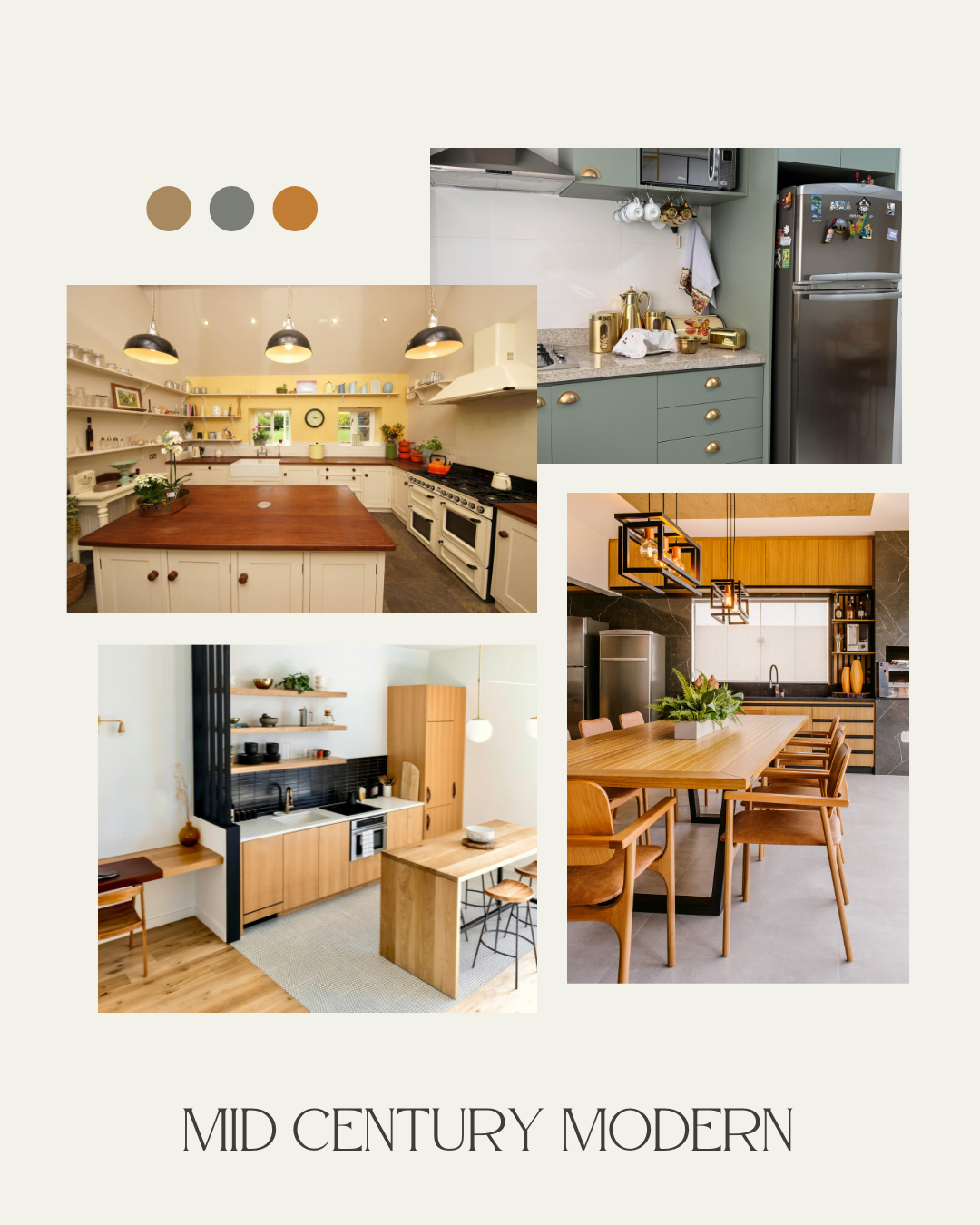 Mid Century Modern Kitchen Interior Design - curated moodboard inspiration