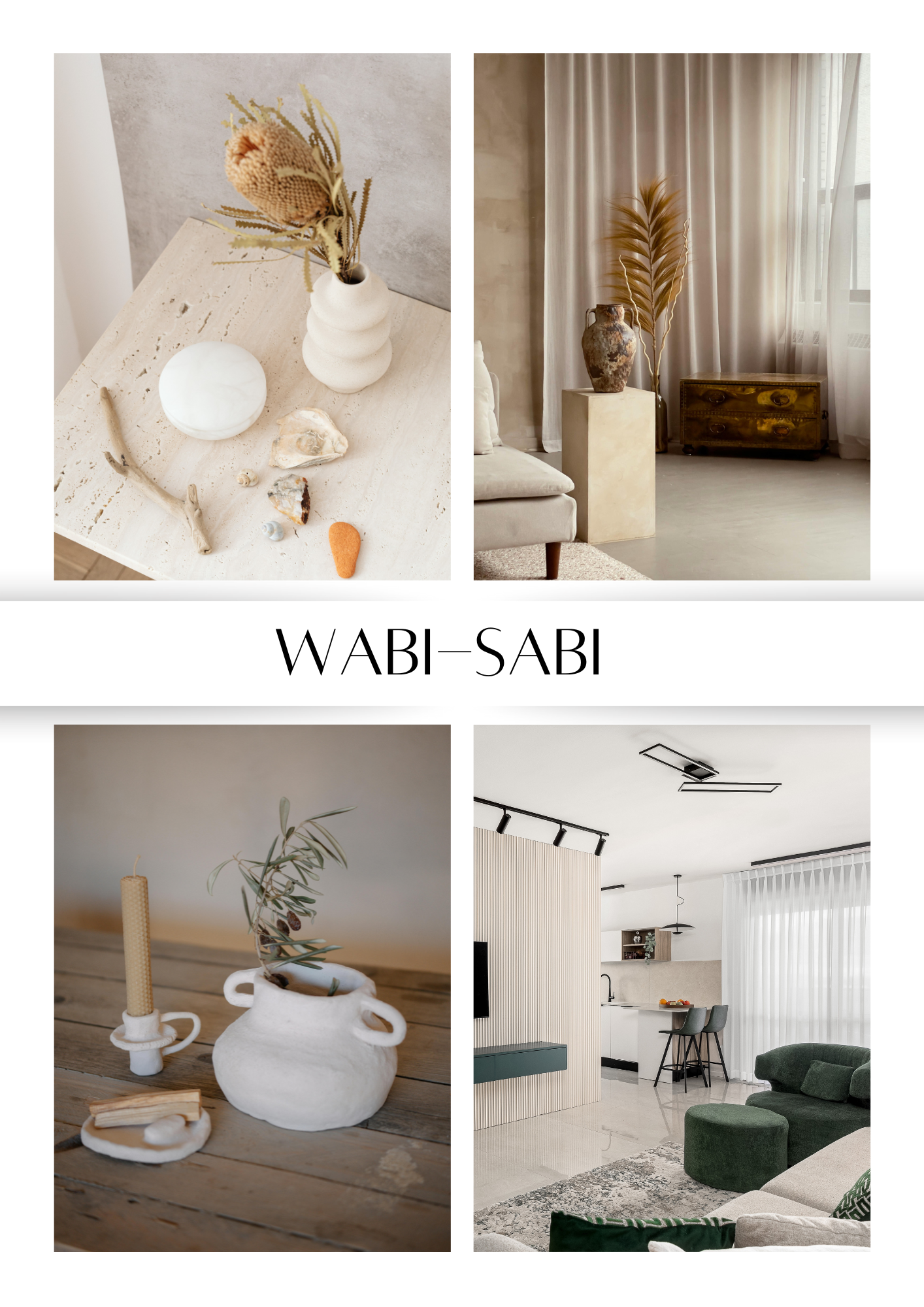 Wabi Sabi Interior Design Living Space - curated moodboard inspiration