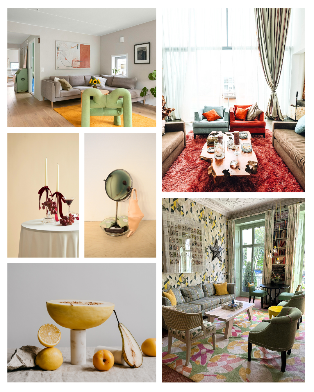Postmodern Living Room Interior Design - curated moodboard inspiration