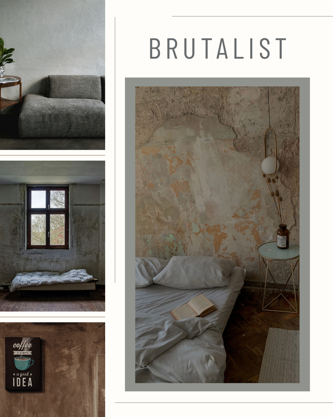 Brutalist Apartment Interior Design - curated moodboard inspiration