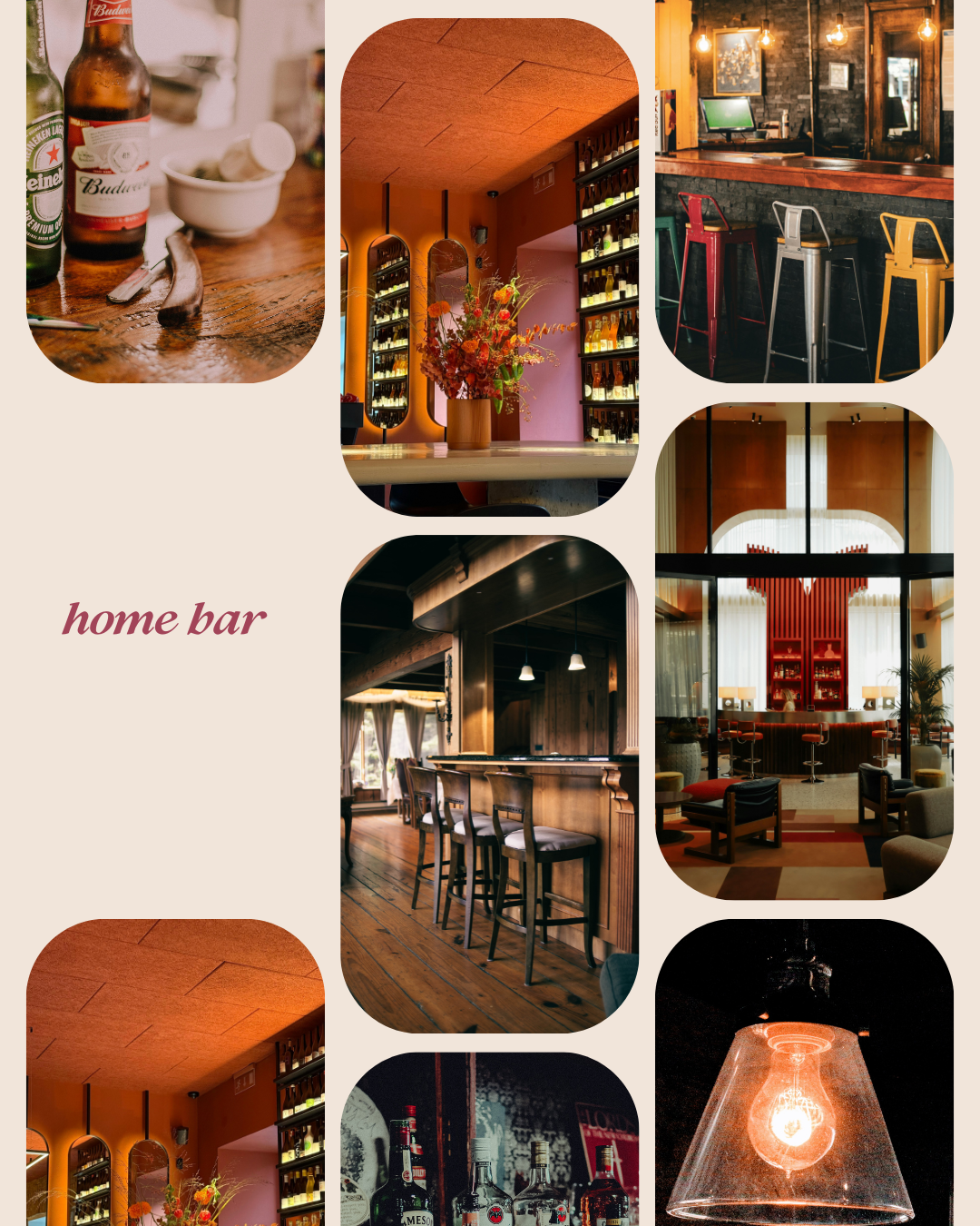 Home Bar Interior Design Ideas - curated moodboard inspiration