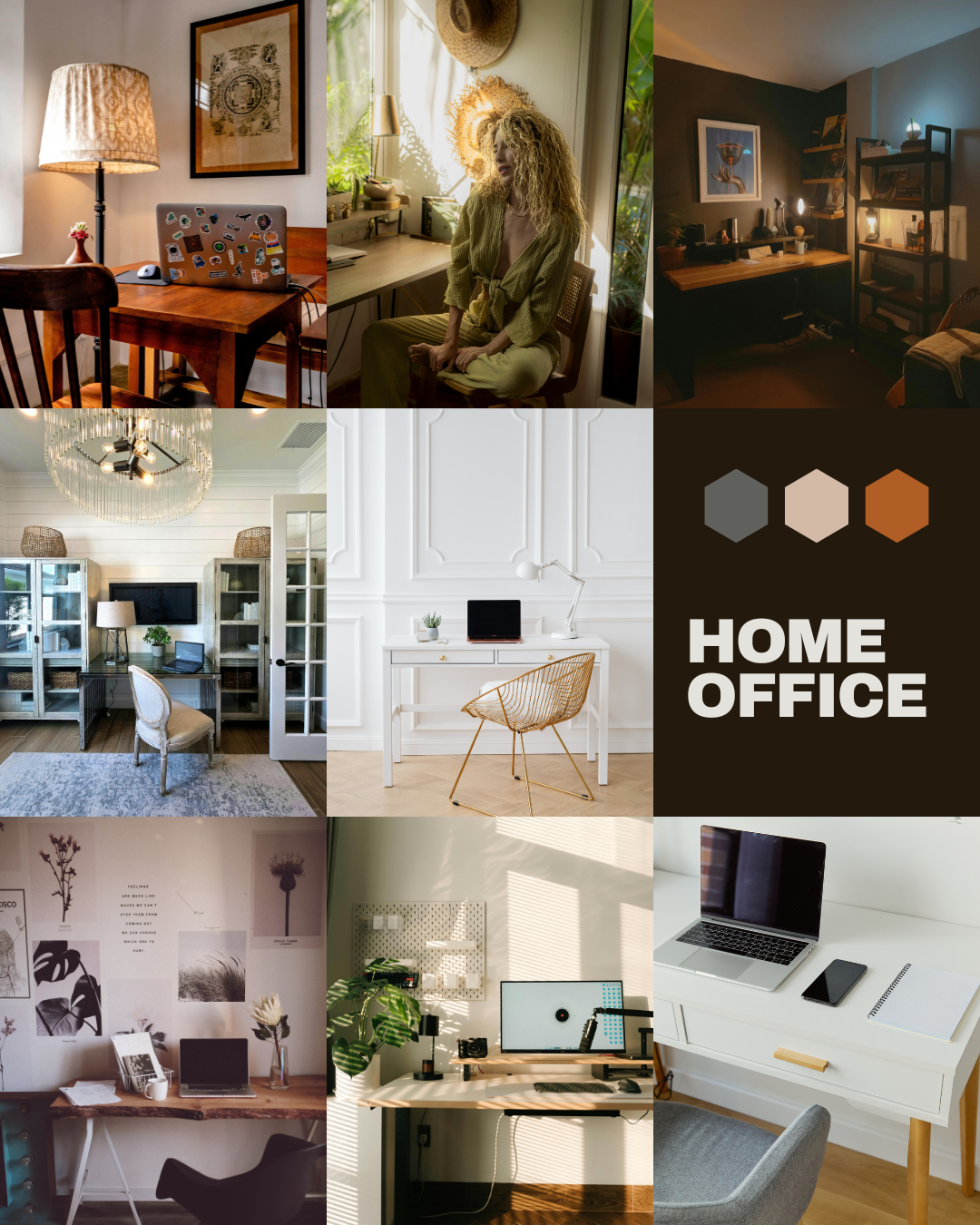 Creative home office with inspiration boards, art supplies and comfortable workspace