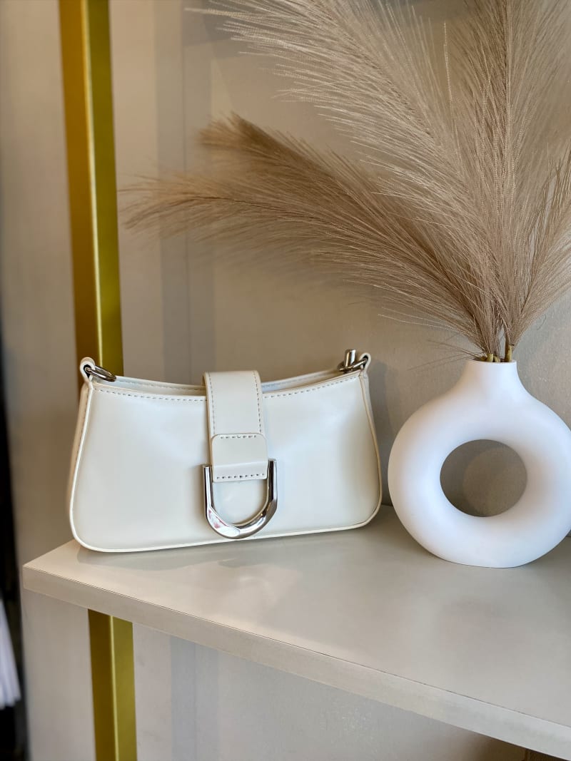 Bolsa baguette de ombro branca