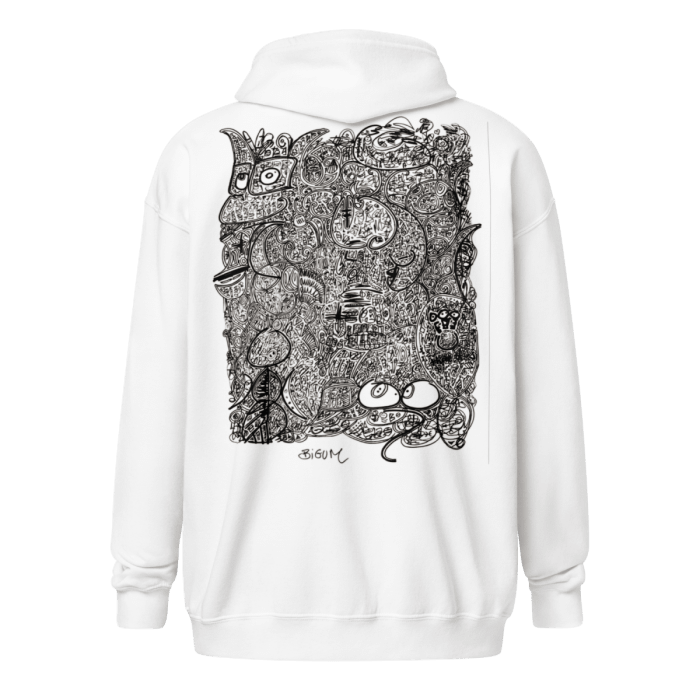 Eye C U in Black & White Zip Hoodie