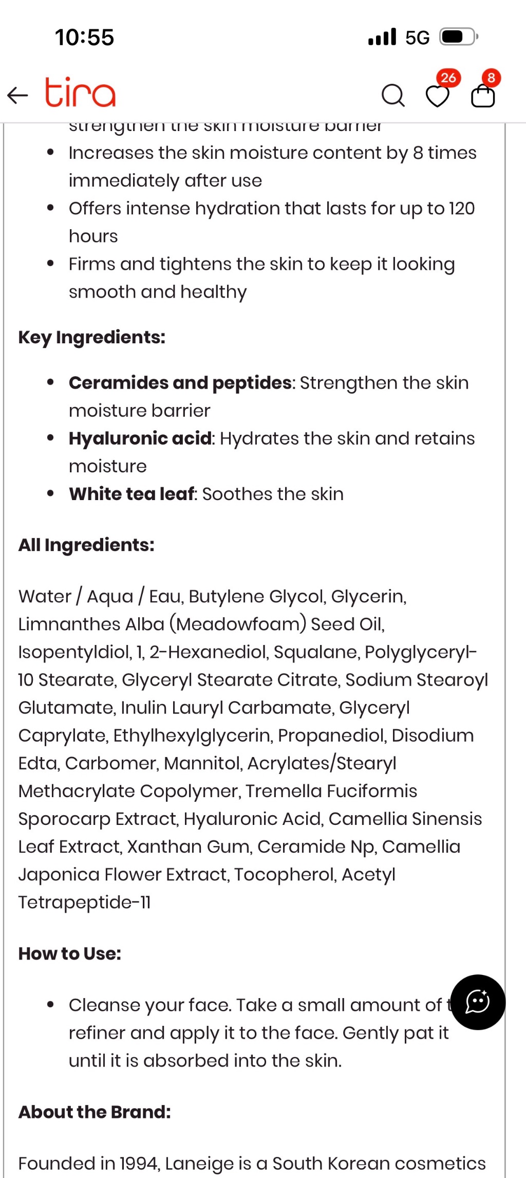 Laneige Water Bank Blue Hyaluronic Serum