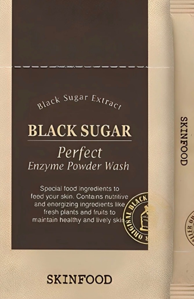 SKINFOOD Black Sugar Perfect Enzyme Powder Wash label