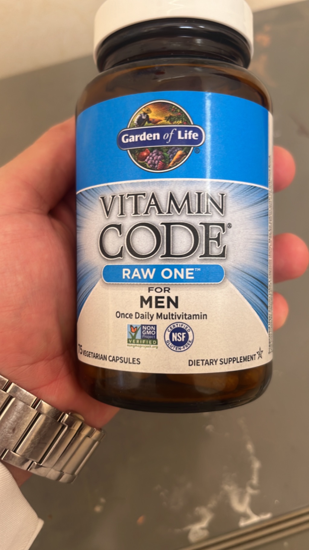 Garden of Life Vitamin Code Raw One for Men product label