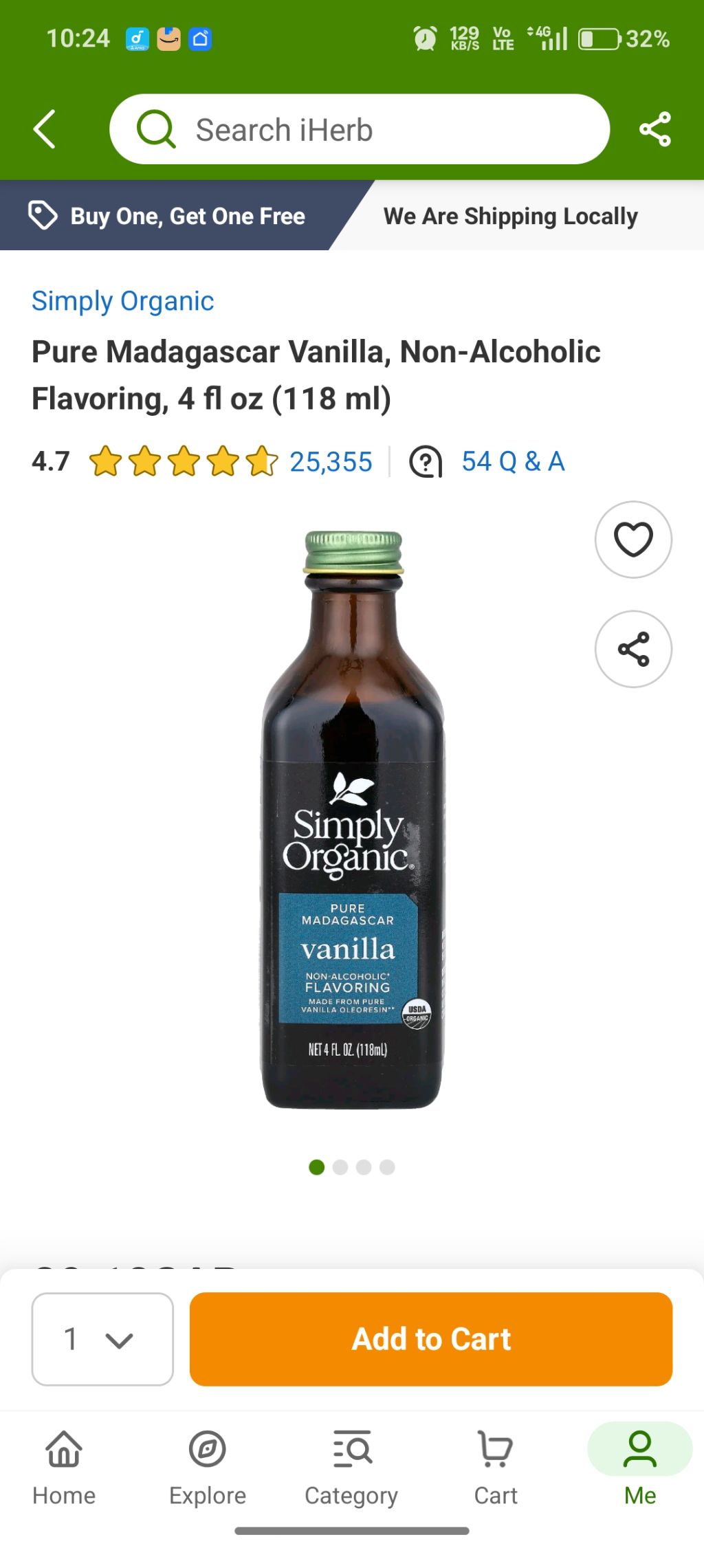 Simply Organic Pure Madagascar Vanilla, Non-Alcoholic Flavoring product label
