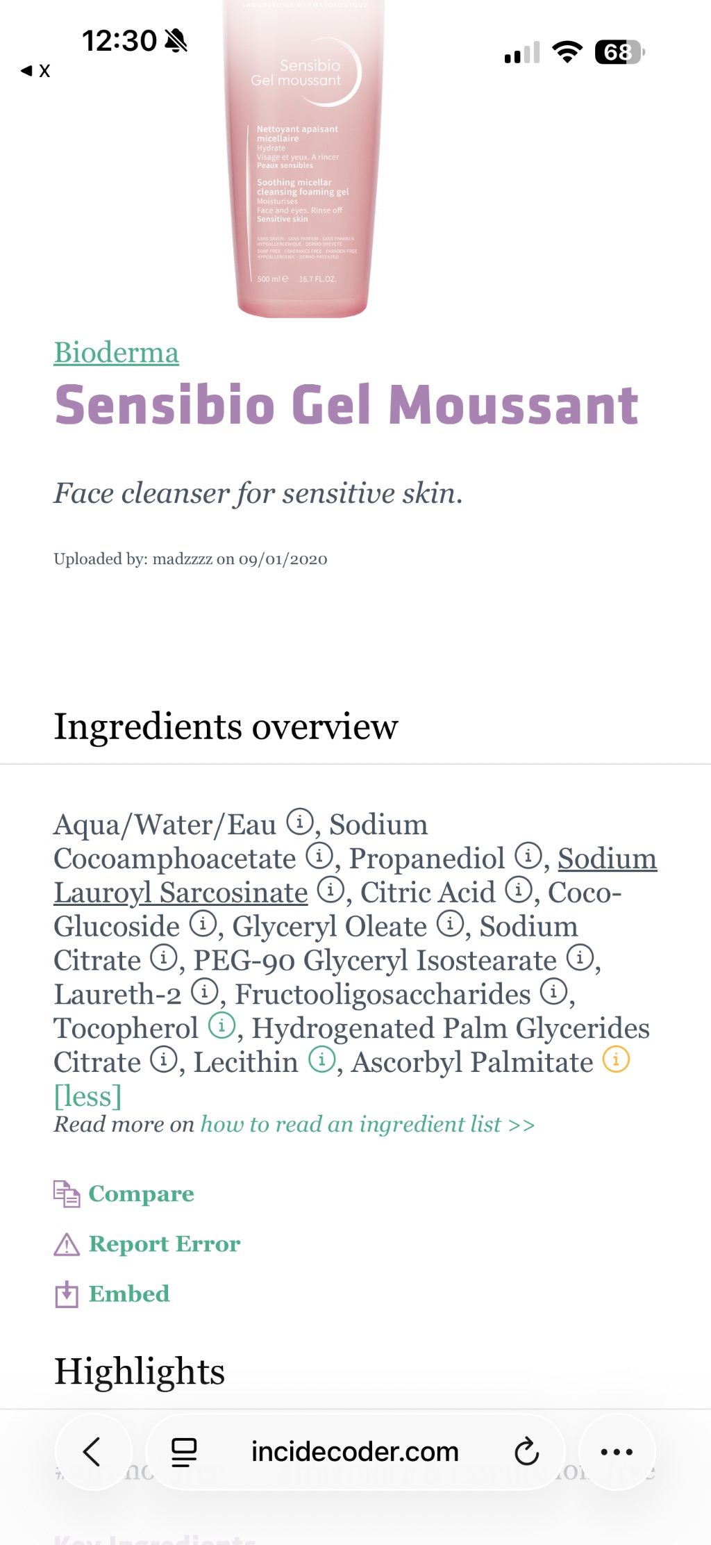 Bioderma Sensibio Gel Moussant