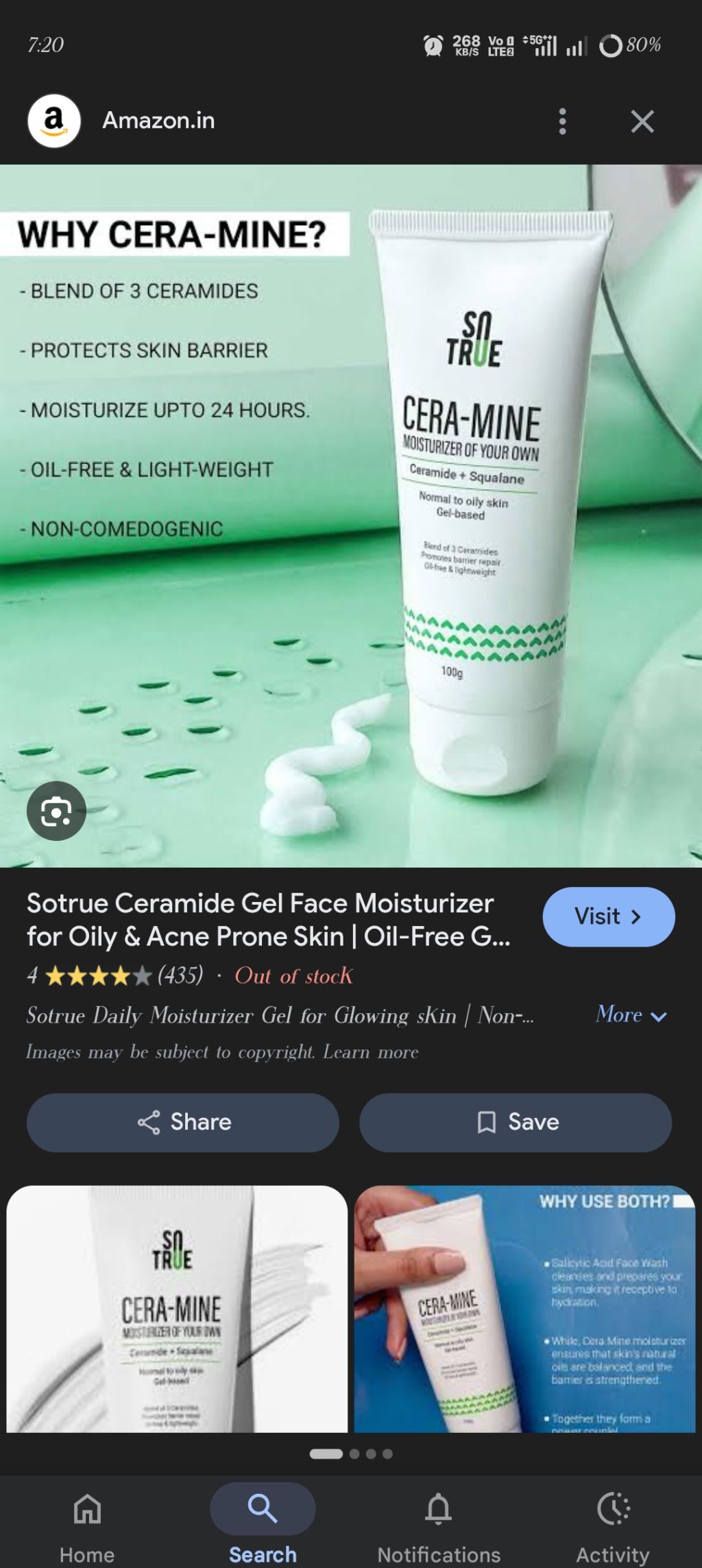 Sotrue Ceramide Gel Face Moisturizer label
