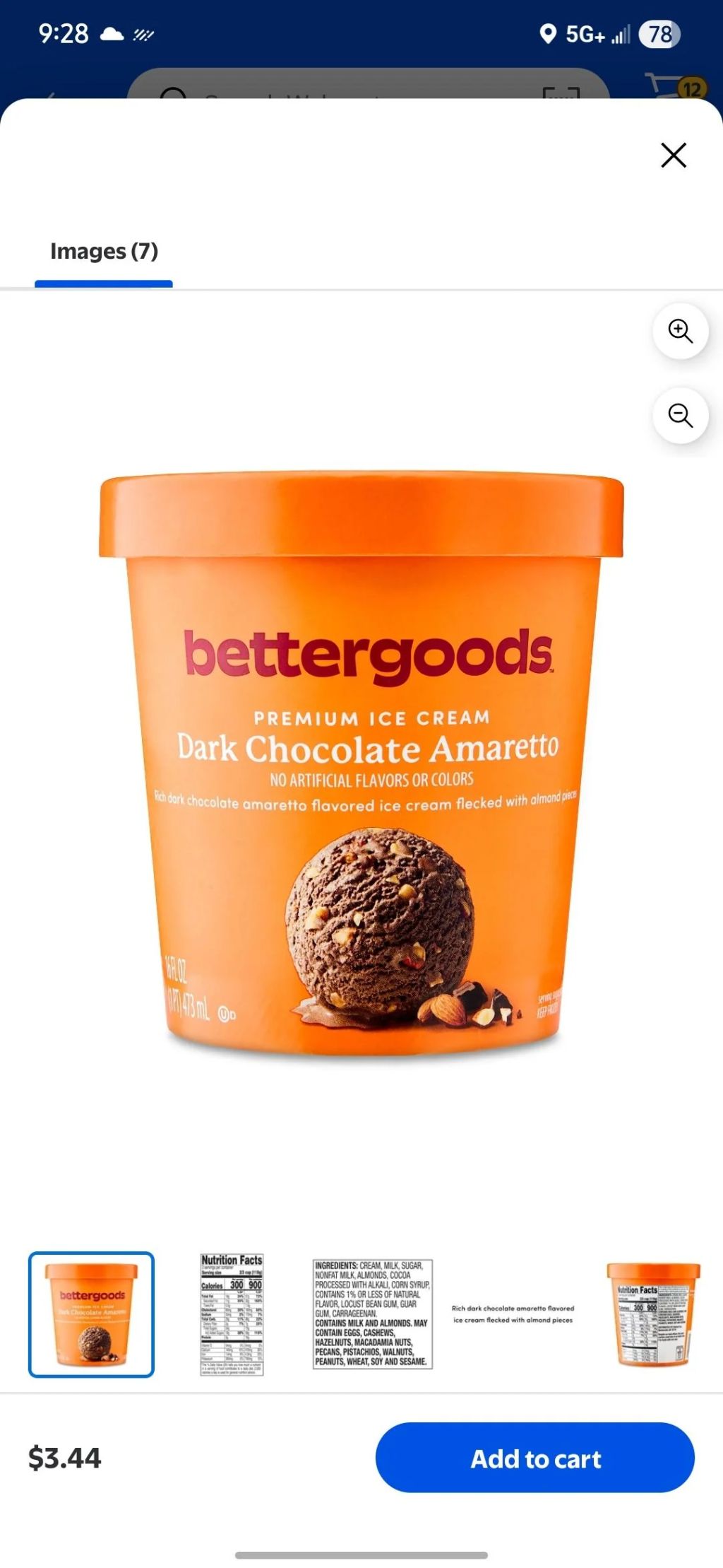 bettergoods Premium Ice Cream Dark Chocolate Amaretto