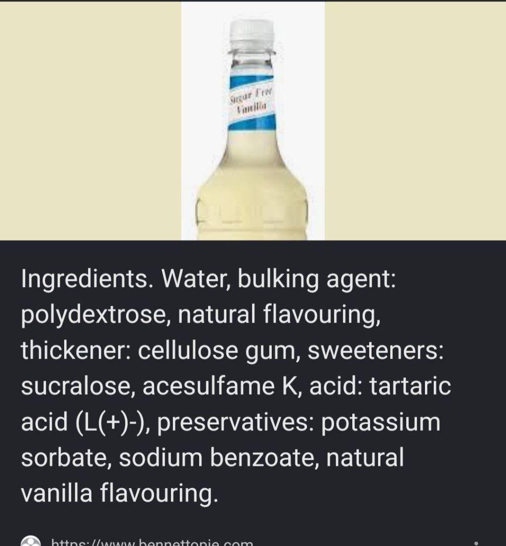 Sugar Free Vanilla Syrup