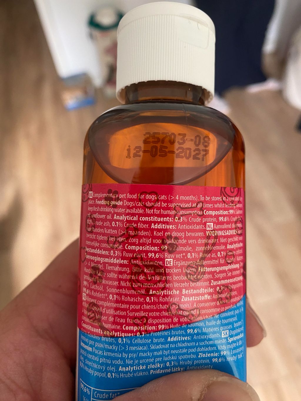 Unknown Salmon Oil for Dogs/Cats label