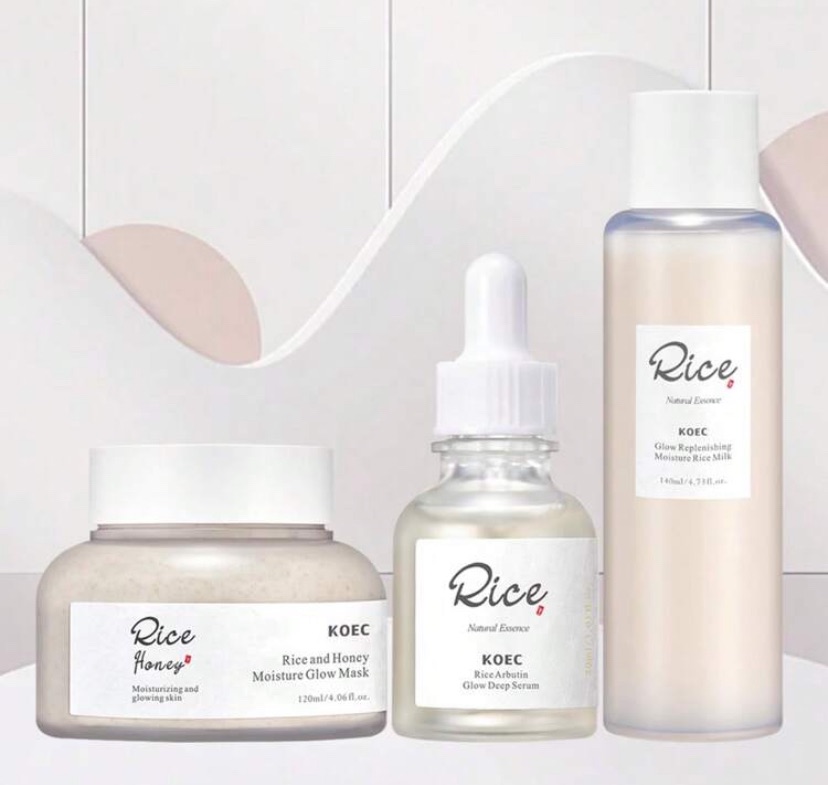 KOEC Rice and Honey Skincare Set label