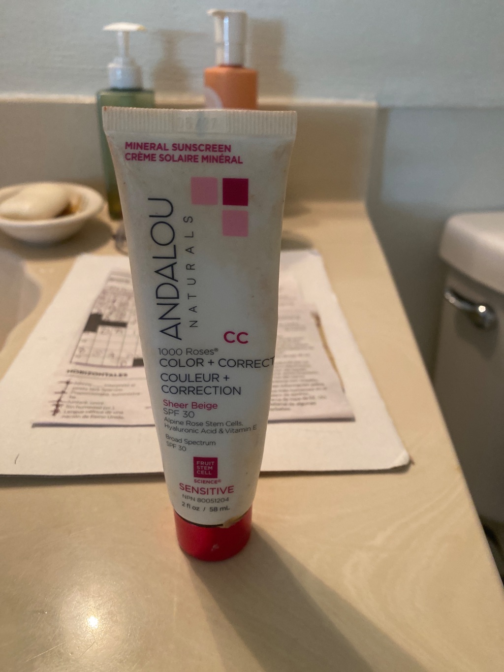 Andalou Naturals 1000 Roses CC Color + Correct Sheer Beige SPF 30