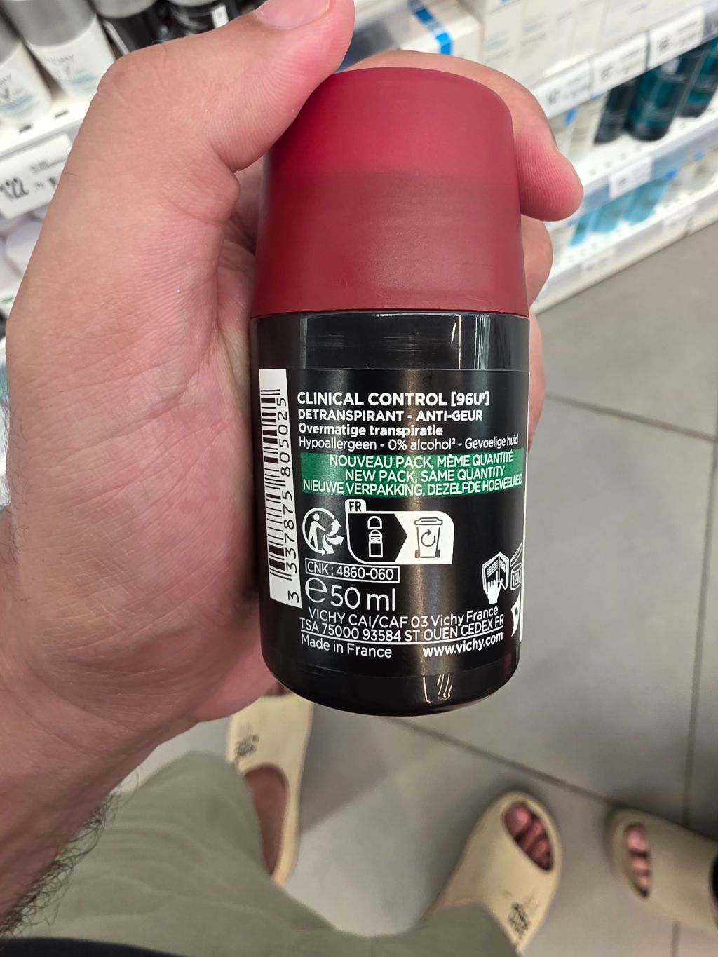 Vichy Clinical Control [96H] Anti-Perspirant ingredient safety analysis