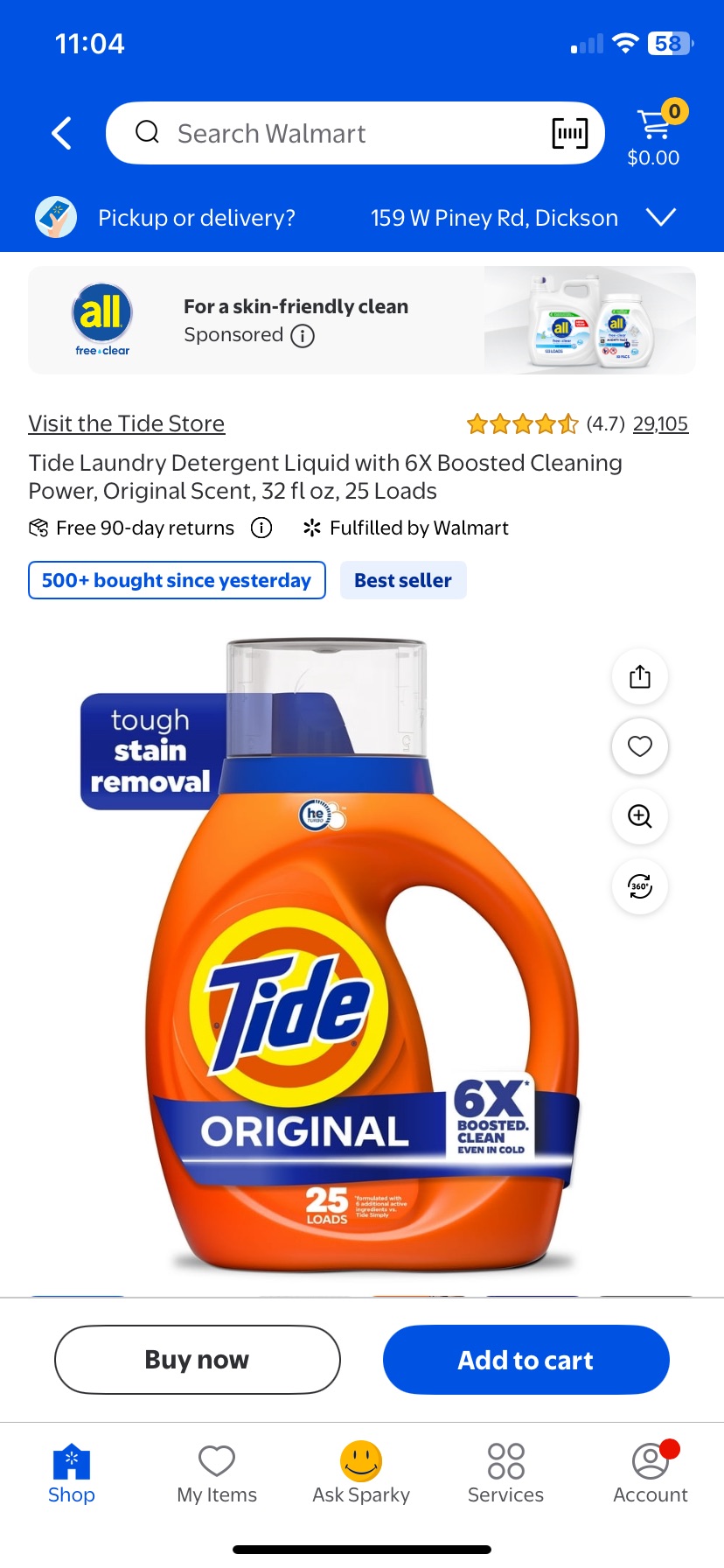 Tide Laundry Detergent Liquid Original Scent