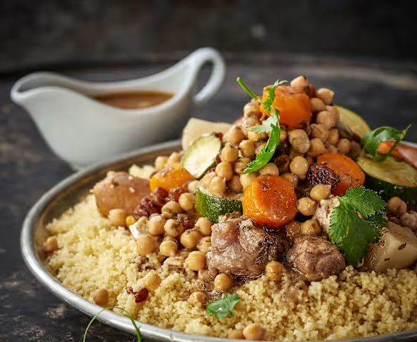 Couscous with Chickpeas and Vegetables label