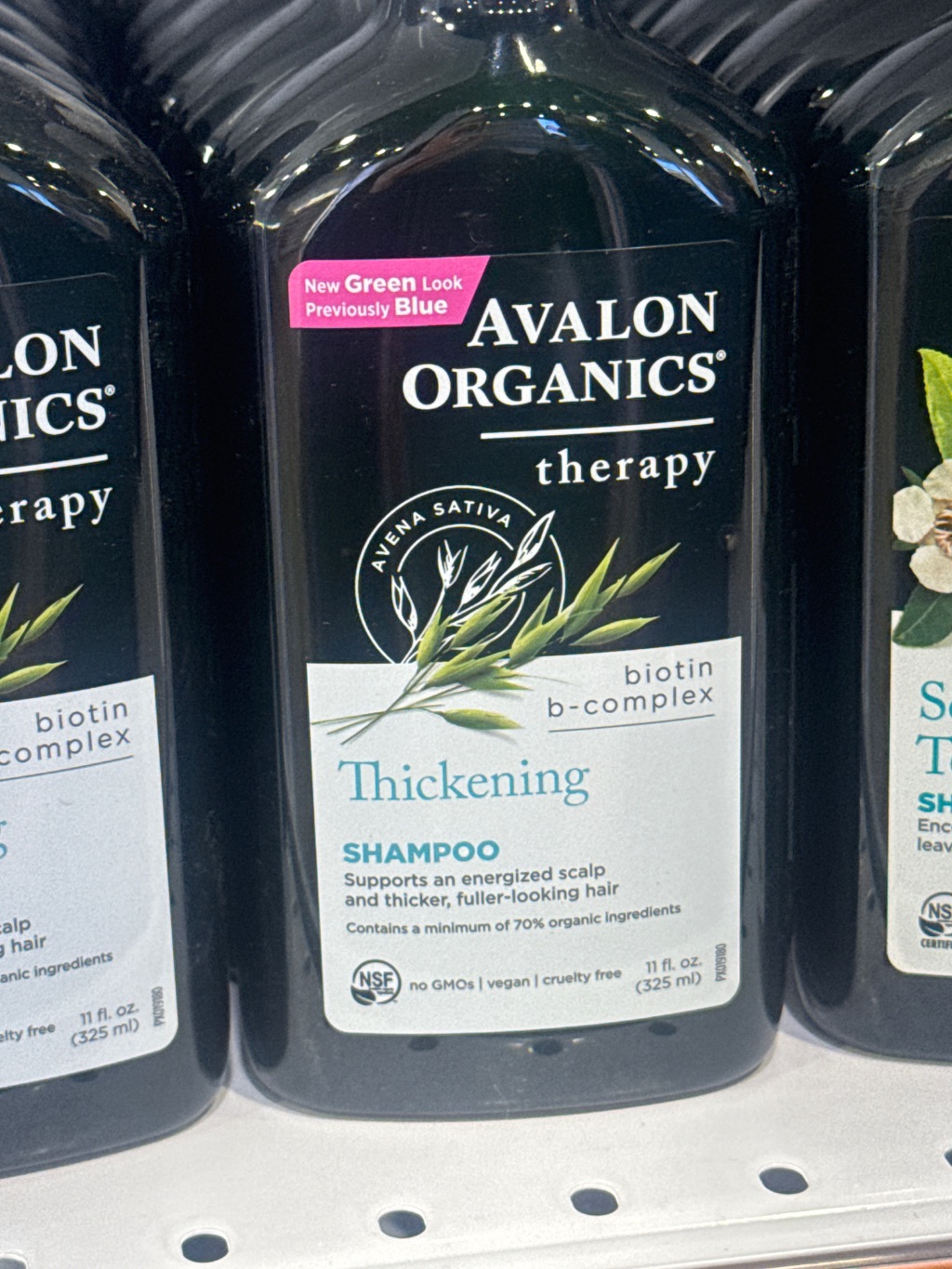 Avalon Organics Biotin B-Complex Thickening Shampoo label