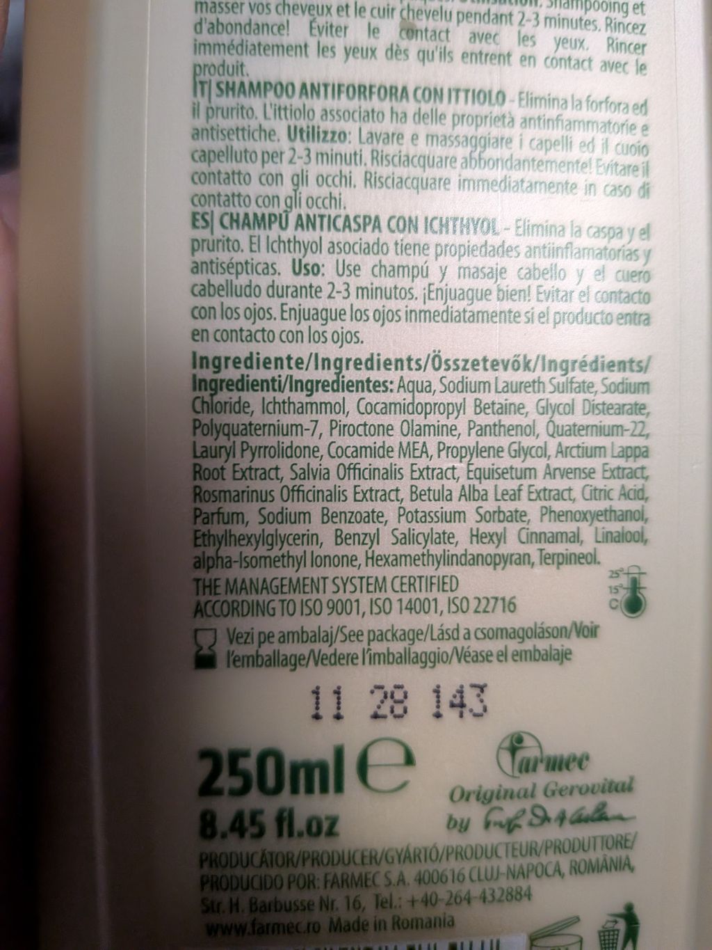 Gerovital Antidandruff Shampoo with Ichthyol