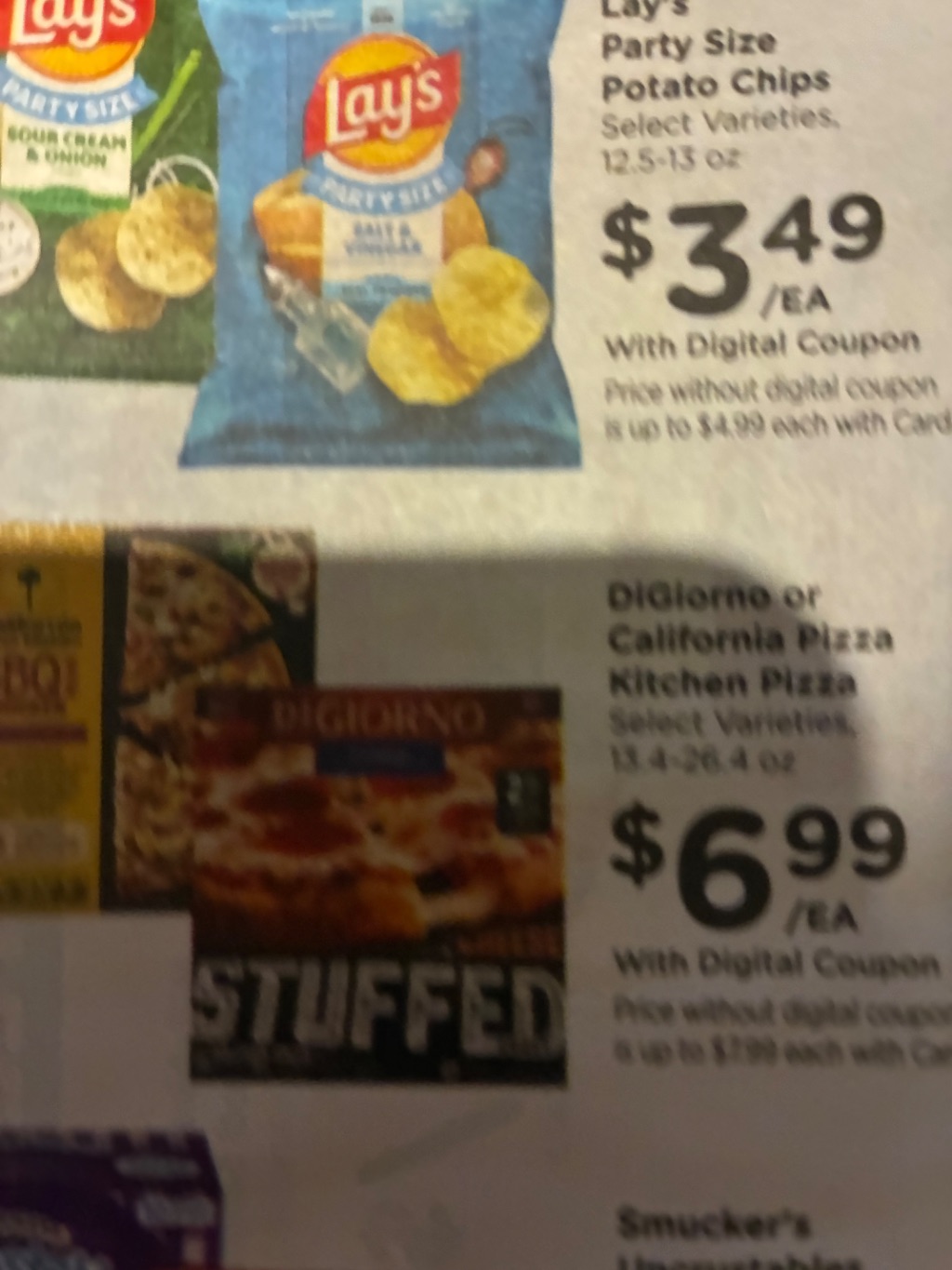 Lay's Party Size Potato Chips and DiGiorno/California Pizza Kitchen Pizza