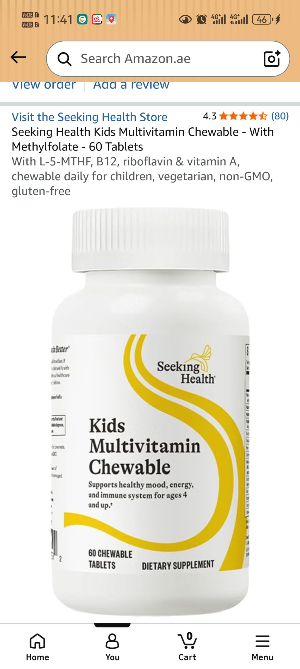 Seeking Health Kids Multivitamin Chewable product label