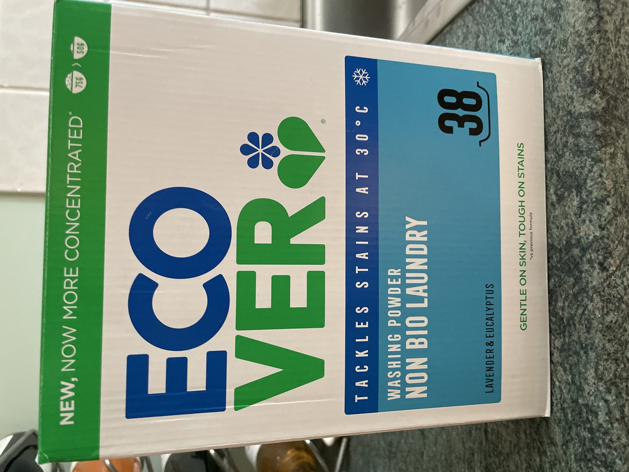 Ecover Non Bio Laundry Washing Powder product label