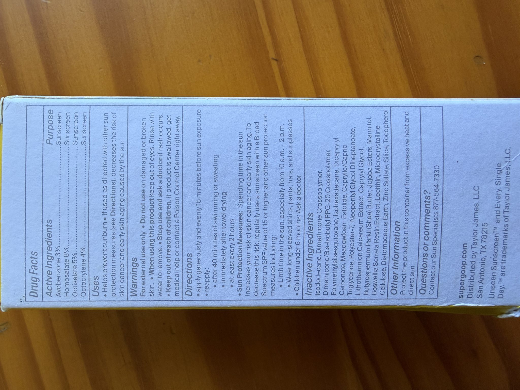 Supergoop! Unseen Sunscreen label