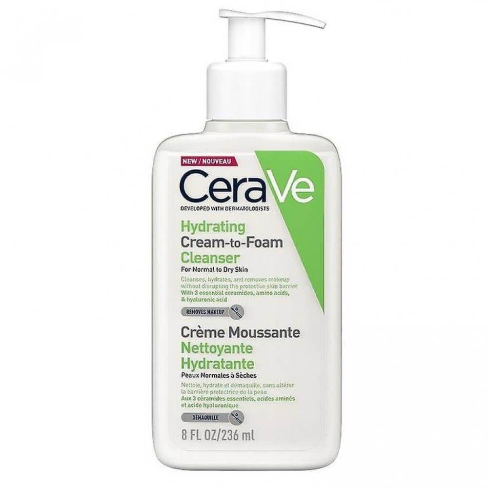 CeraVe Hydrating Cream-to-Foam Cleanser product label