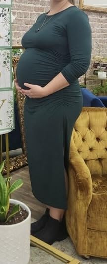 Seraphine Dominique Abito Lungo Premaman e Allattamento con Dettaglio Asimmetrico - Rosso Burgundy donna