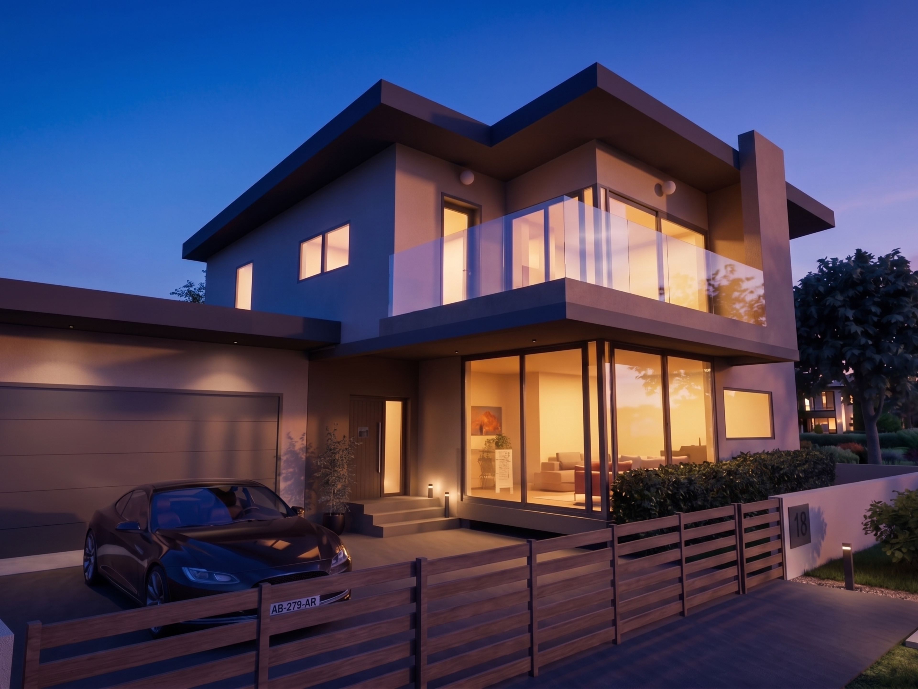 Modern multi-story house