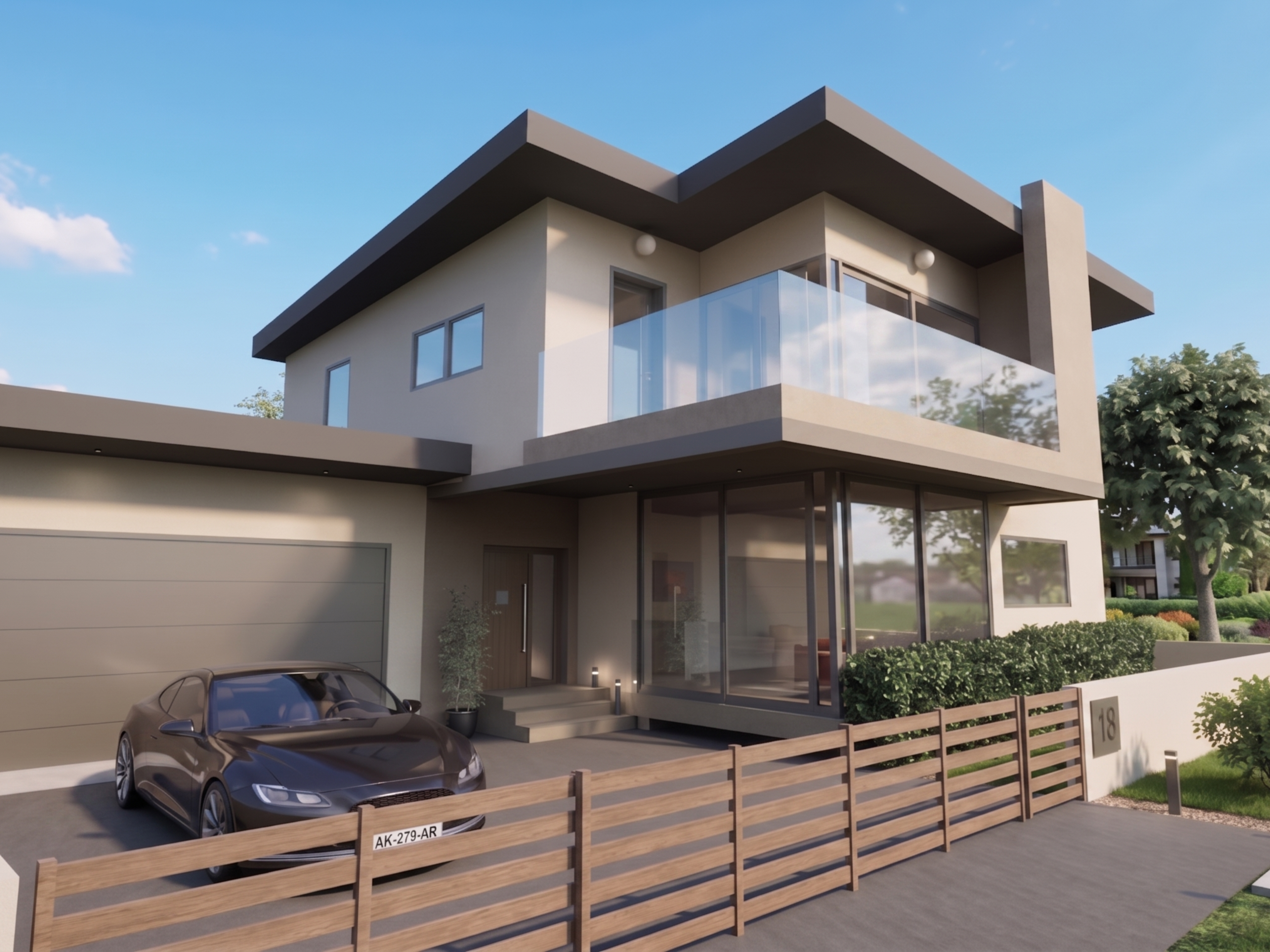 Modern multi-story house