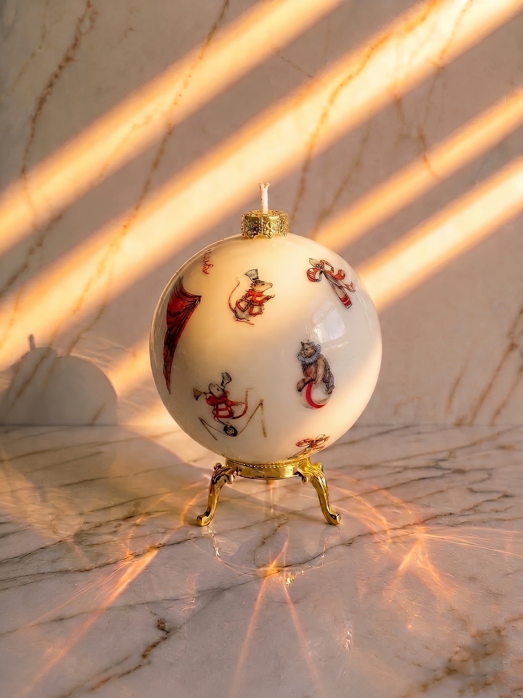 ukrasna sveća - Porcelanska sveća — Cirkuska magija (Vintage kugla) 2