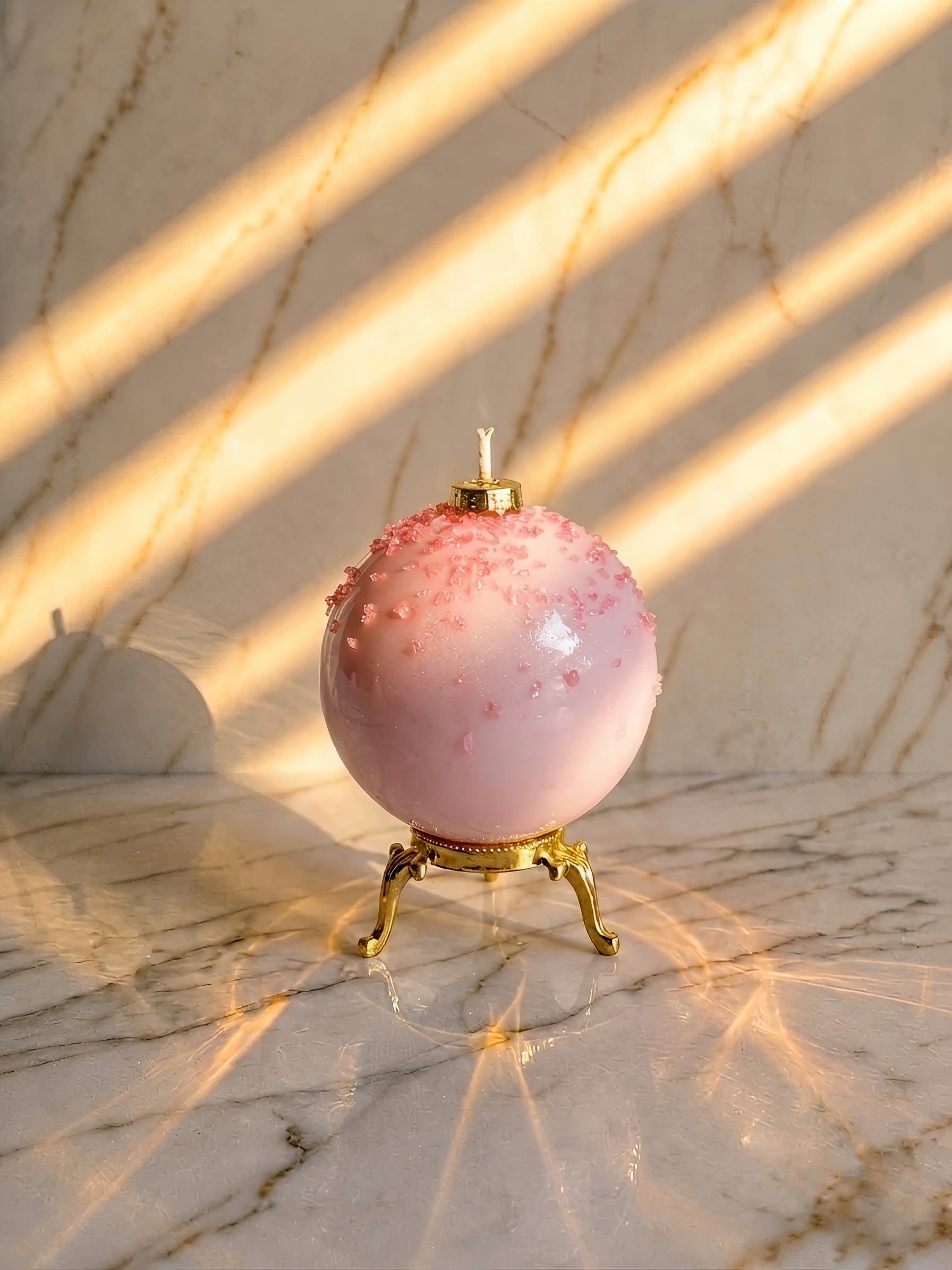 ukrasna sveća - Porcelanska sveća — Roze kristalna kugla