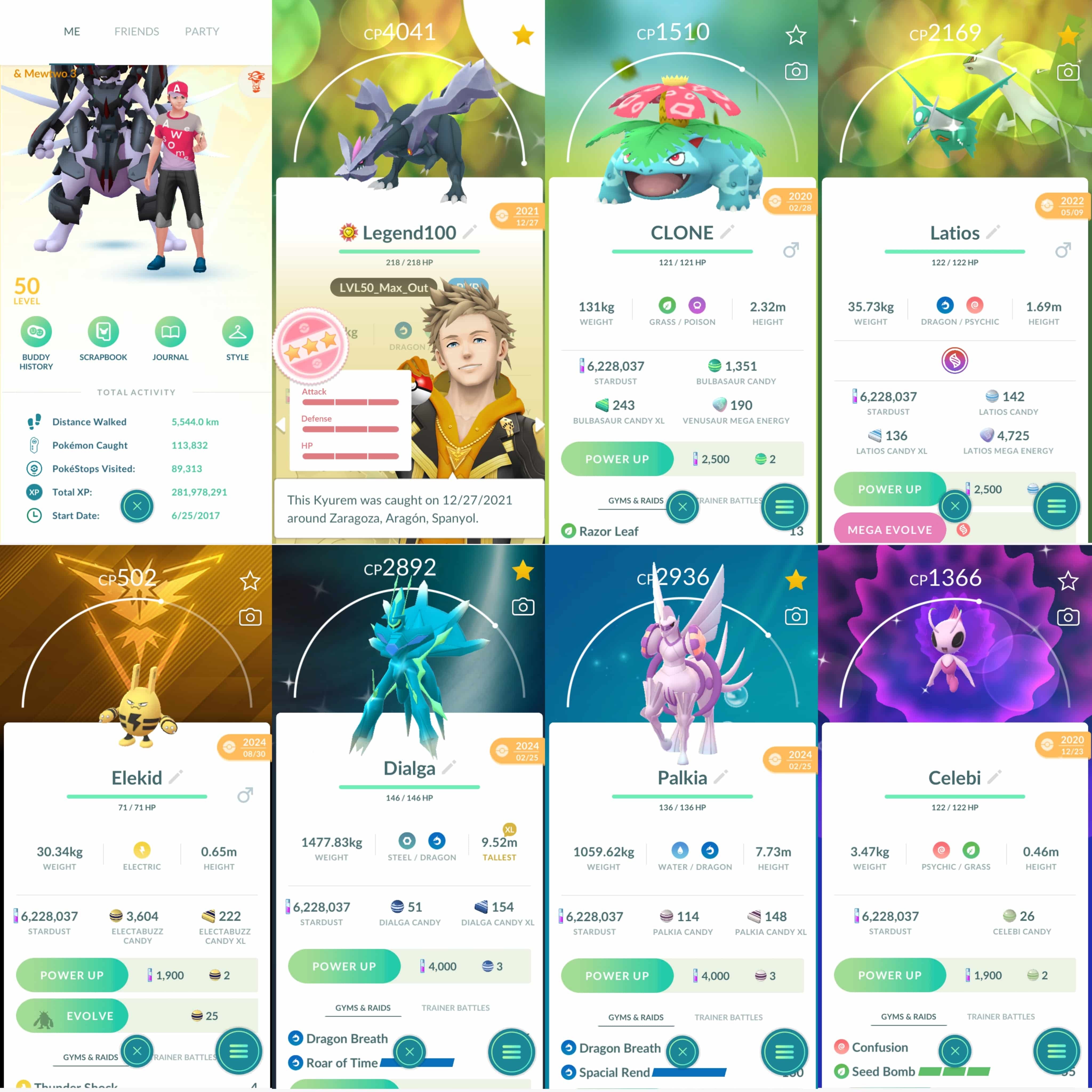 Pokemon Go Account – 1648 LV50 2017 Armored Mewtwo Clone Venusaur Cosmog x2 Lunala Shundo Kyurem Shundo Nihilego Shiny Shadow Mewtwo Shiny Celebi Shiny Rayquaza