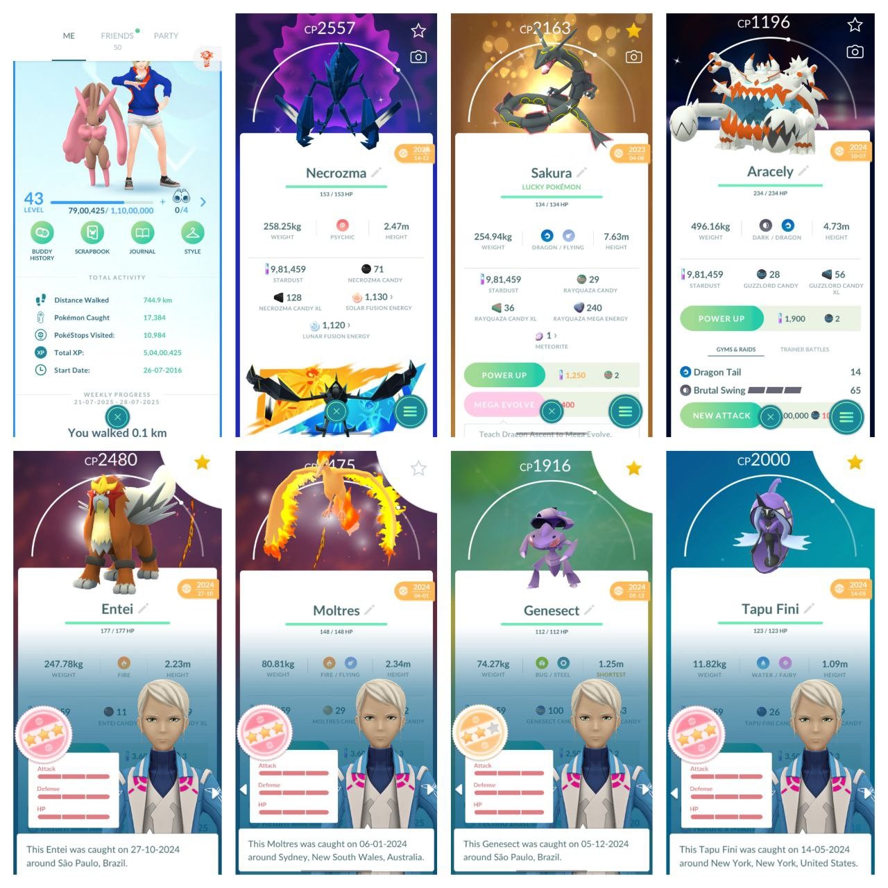 Pokemon Go Account – FULLY STACKED LEVEL 43 OLDEST 2016 CREATION SHINY MEGA RAYQUAZA FUSION SHINY NECROZMA SHINY GUZZLORD SHINY MAGBY AND TOGEPI STUDDED JACKET SHINY SNORLAX