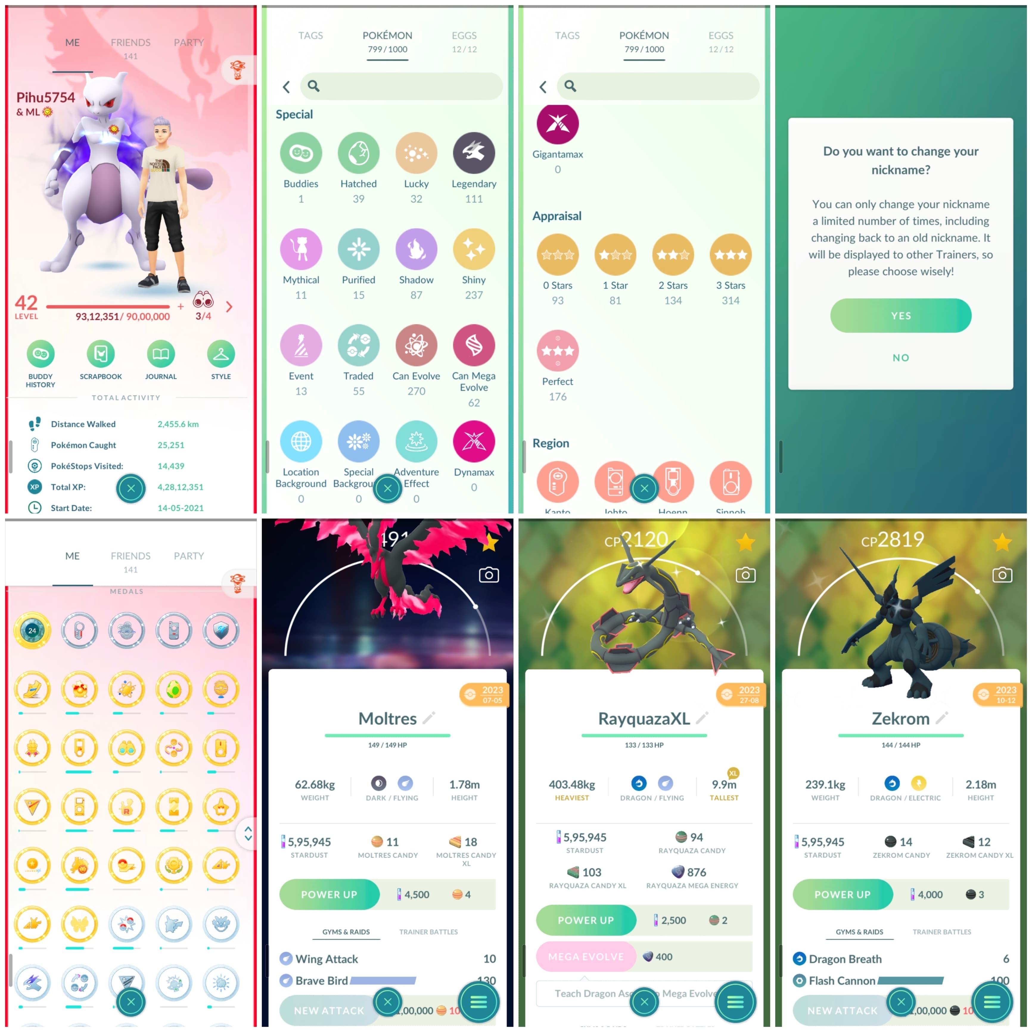 Pokemon Go Account – ULTIMATE SALE(LVL42) 237SHINY|111 LEGS GALAR MOLTRESS SHINY NECROZOMA SHINY RAYQUAZA 4300+CP SHADOW MEWTWO SHUNDO MAX MEGA CHARIZARD 176 HUNDO
