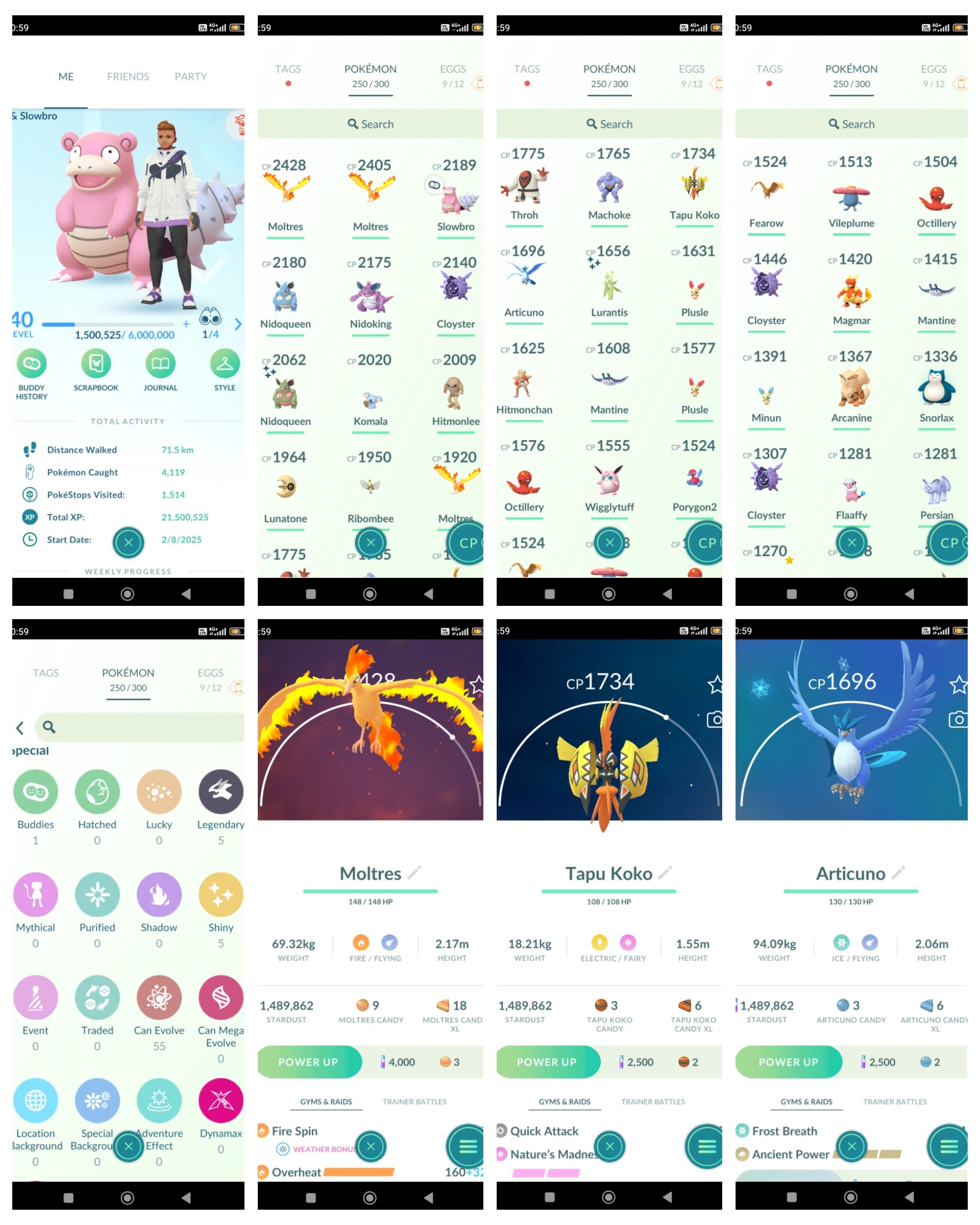Pokemon Go Account – ps130~40 LVL~1,4M Stardust~Moltres~Articuno~Tapu Koko~5 Legendary~5 Shiny~Shiny Nidoqueen~Blue Team~Best Starter