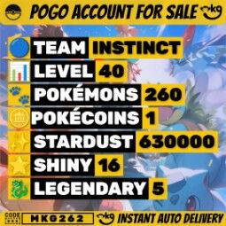 Pokemon Go Account – 40 LVL | Legendary Palkia | Legendary Giratina | 630K Stardust | 5 Legendary | 16 Shiny | Shiny Abomasnow | Red Team | Bes…! MKG262
