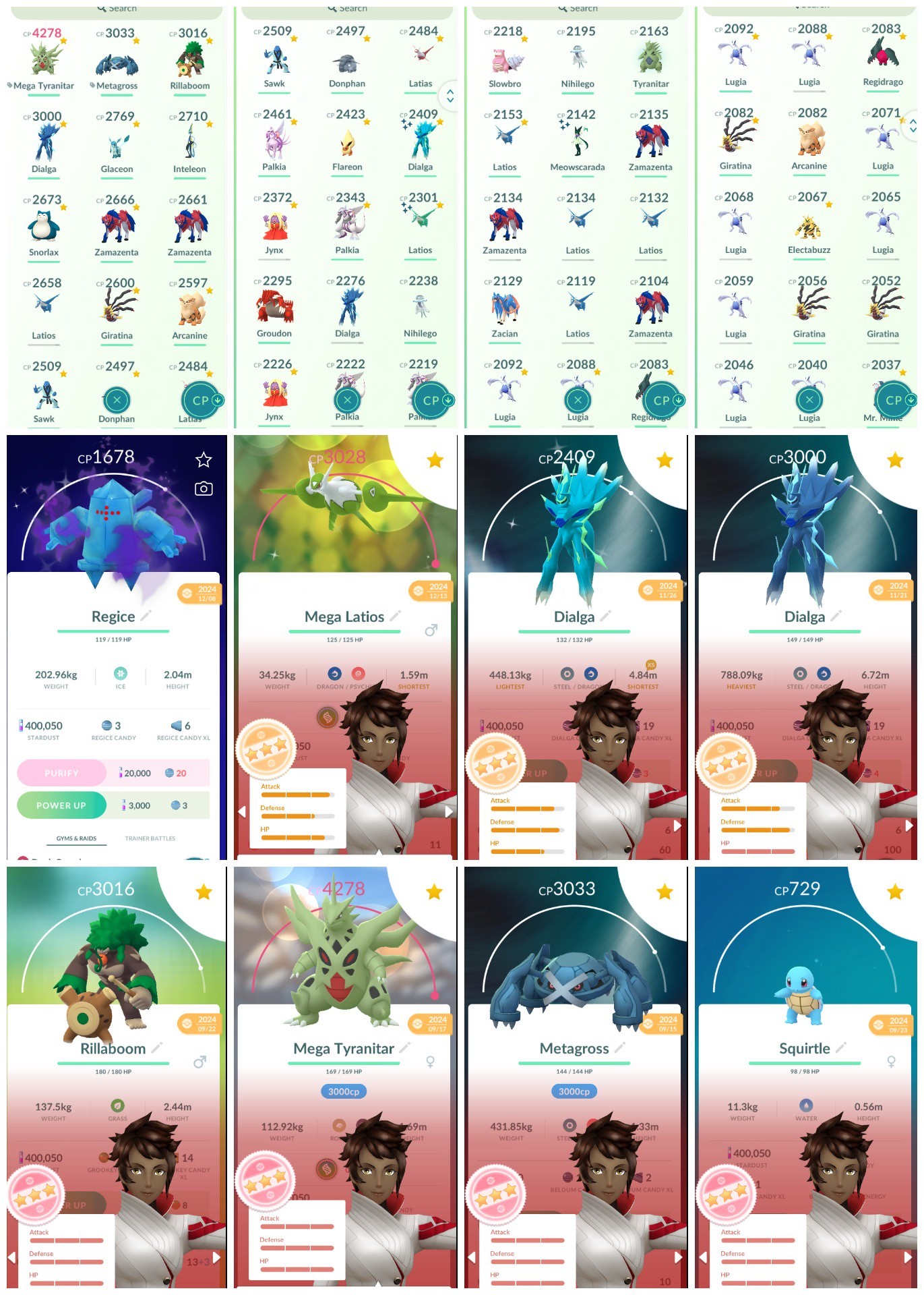 e86 Shiny Origin Dialga, Shiny Mega Latios 3K, Shiny Shadow Regice, 50 Legendary, 50 Shiny, 50 IV100, IV100 Mega Tyranitar 4K, Metagross 3K (IOS/Android)