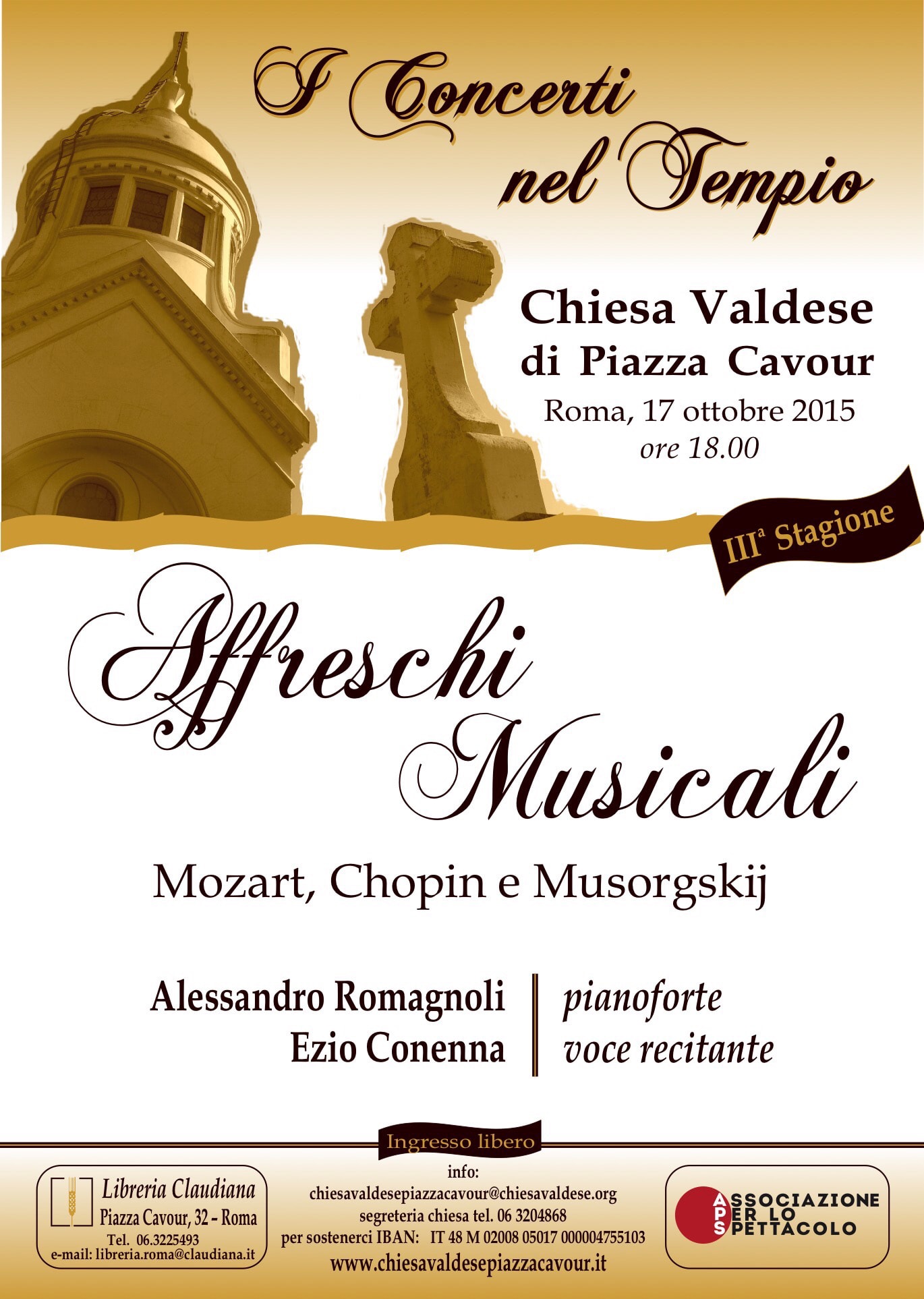 Locandina — Affreschi Musicali — Mozart, Chopin e Musorgskij