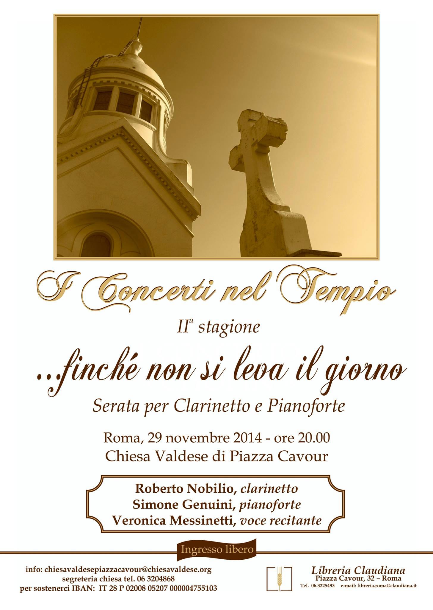 Poster — …finché non si leva il giorno — Serata per clarinetto e pianoforte